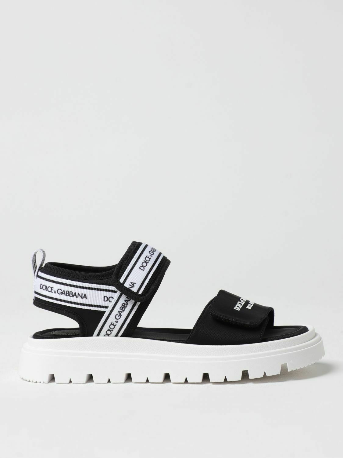 Platform Sandals with Logo Straps - Black / 37 IT