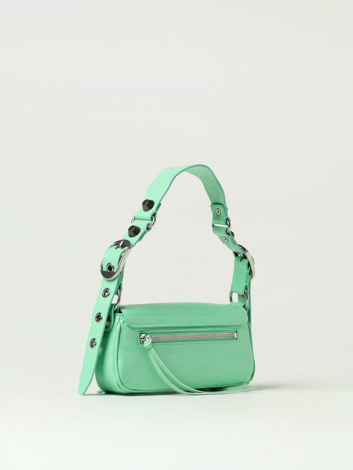Small Shoulder Bag with Adjustable Strap and Zipper Closure - Green / U EU