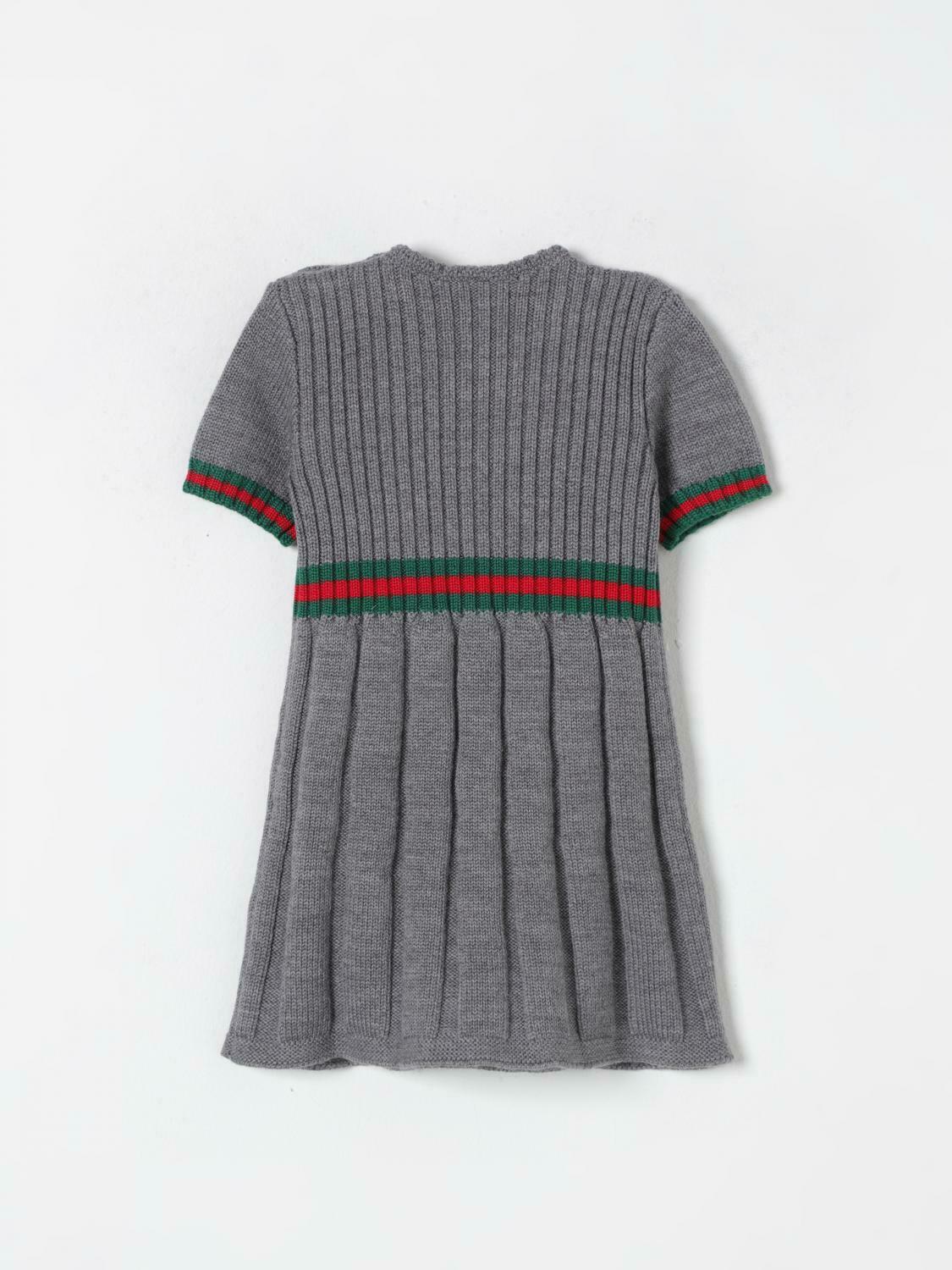Ribbed Knit Web Detail Dress - Grey / 24M EU