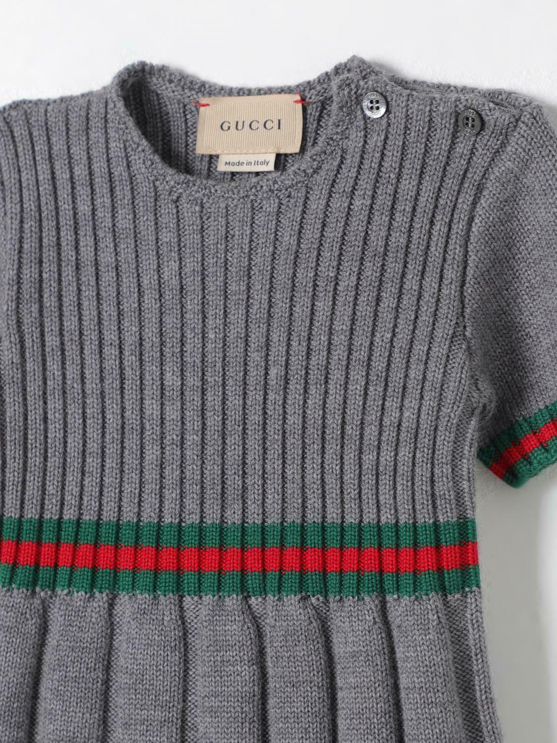 Ribbed Knit Web Detail Dress - Grey / 24M EU