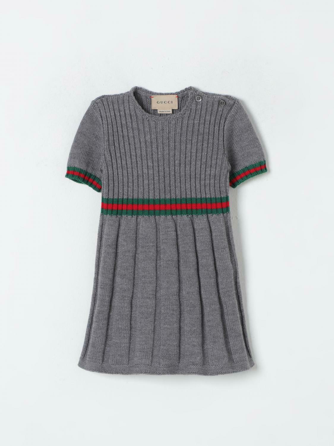 Ribbed Knit Web Detail Dress - Grey / 24M EU