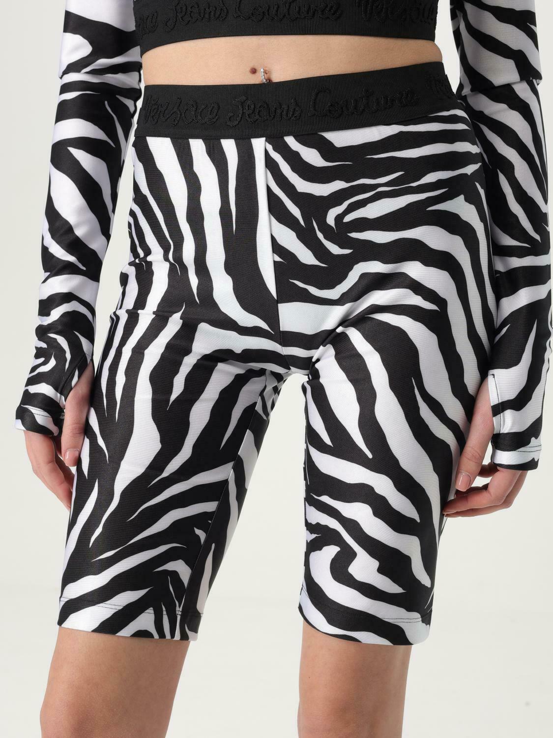 Zebra Print Cycling Shorts - Black / 36 EU