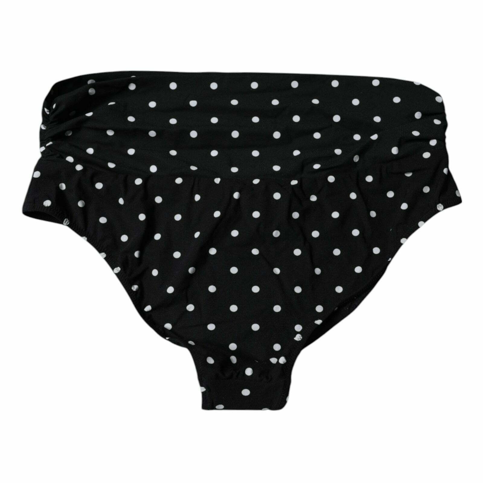 Polka Dot Bikini Bottom Swimwear - Black and White / L