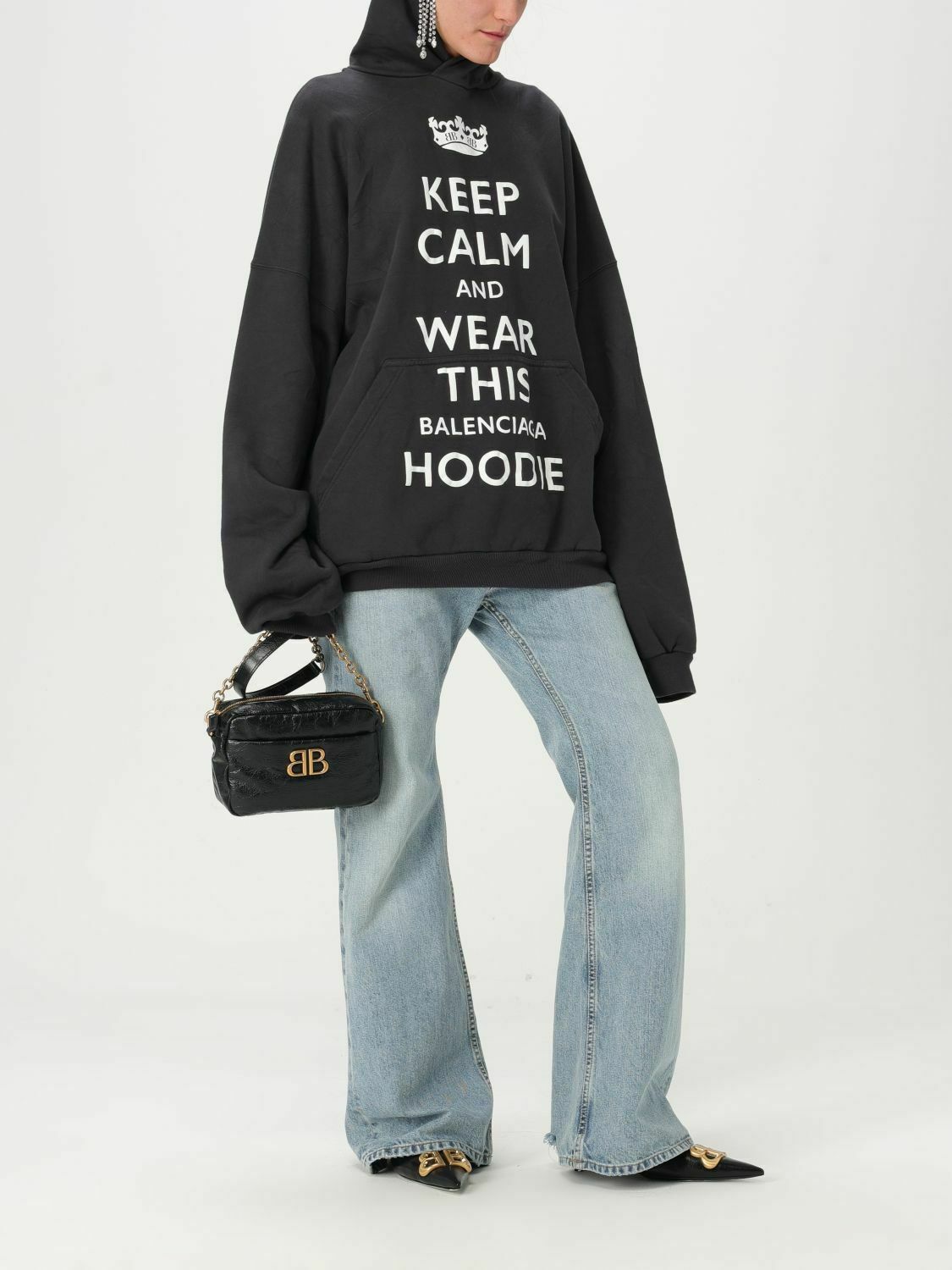 Hourglass XS Chain Wallet Quilted Leather - Black / U EU