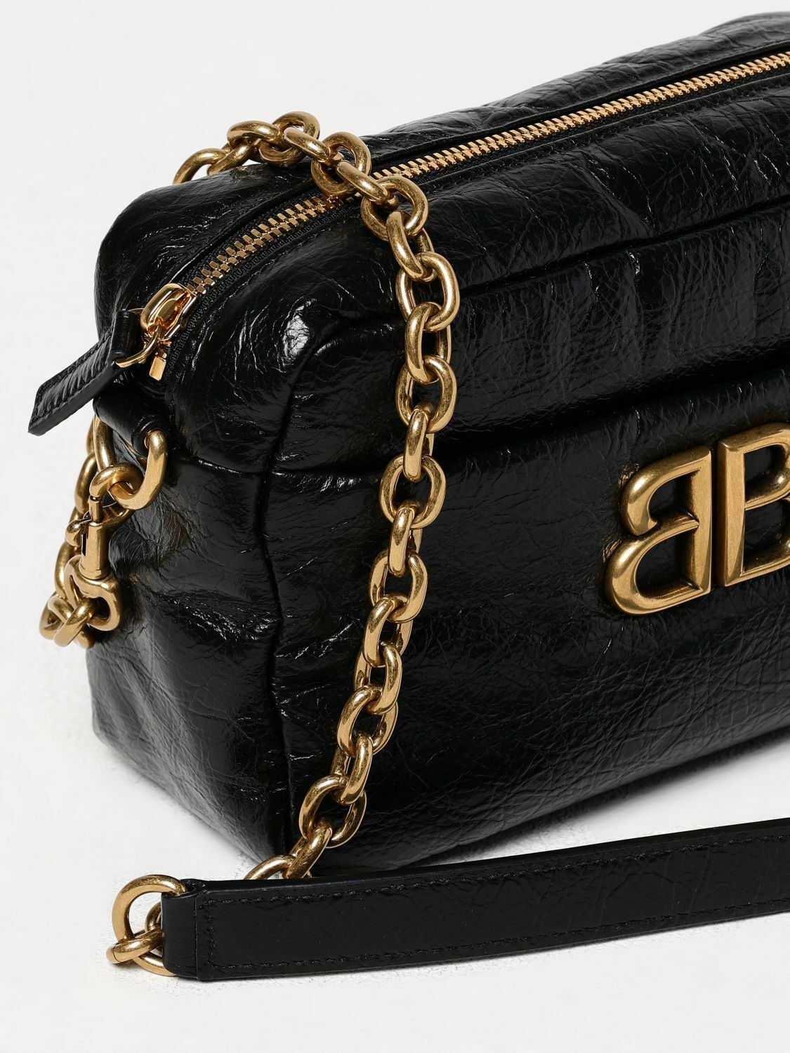 Hourglass XS Chain Wallet Quilted Leather - Black / U EU