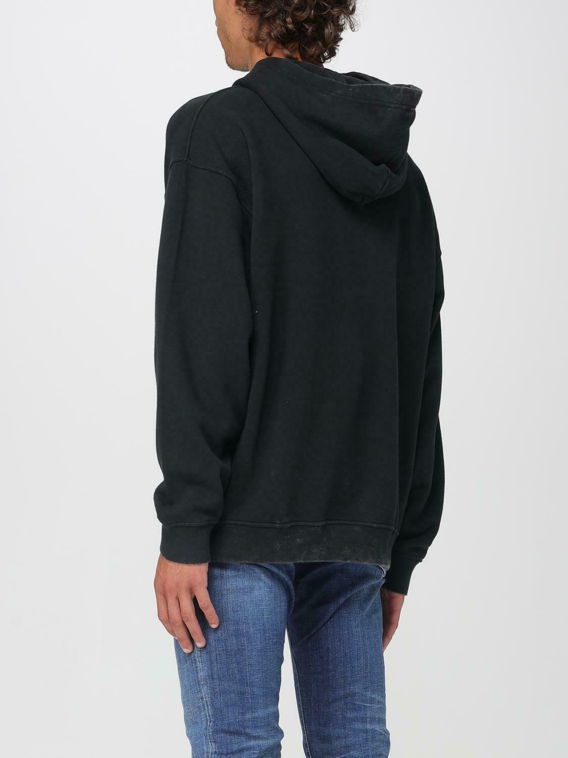 Comfortable Cotton Fleece Hoodie with Front Pouch Pocket and Embroidered Detail - Black / M EU