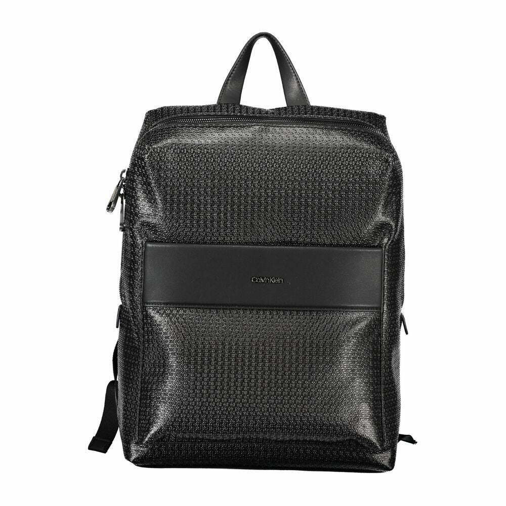Calvin Klein Men's Leather Backpack - Black / One Size