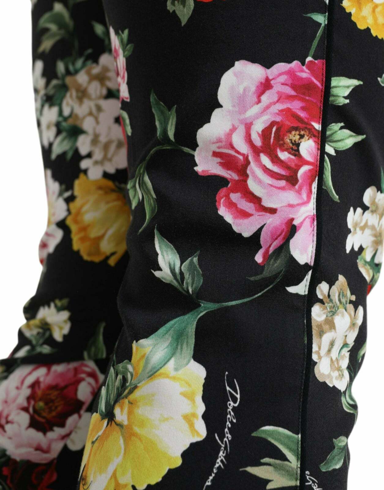 Floral Print Trousers Cropped Style - Black / IT40|S