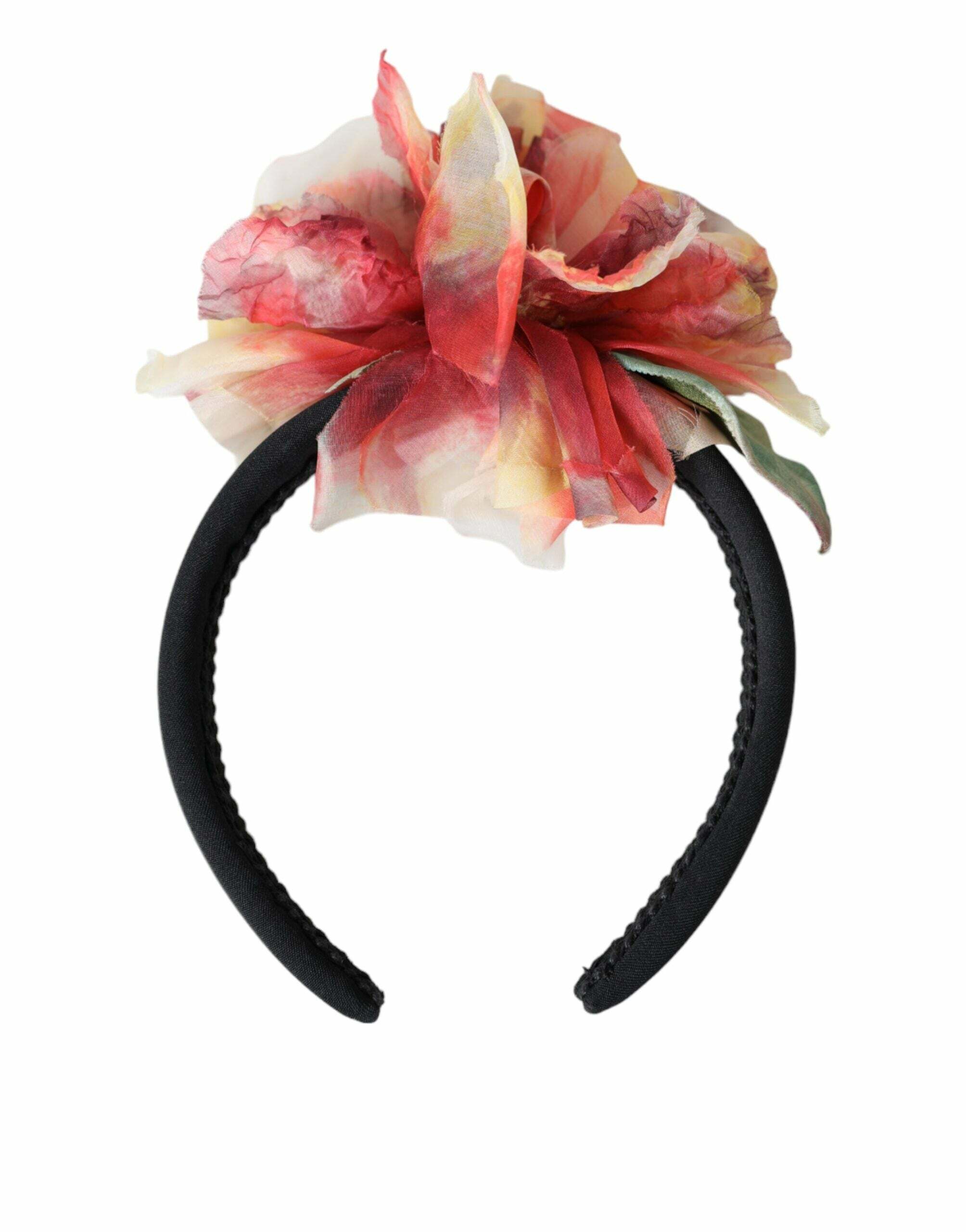 Dolce & Gabbana Printed Silk Headband Floral Hairband Women Black Hair DOLCE & GABBANA Crystal Silk Rose Leopard Hairband Headband  main image 4