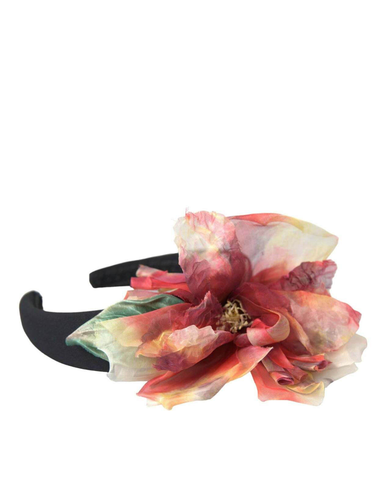 Dolce & Gabbana Printed Silk Headband Floral Hairband Women Black Hair DOLCE & GABBANA Crystal Silk Rose Leopard Hairband Headband  main image 2