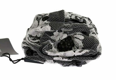 Dolce & Gabbana Rose Hair Clip Black and White Lace  display picture 2