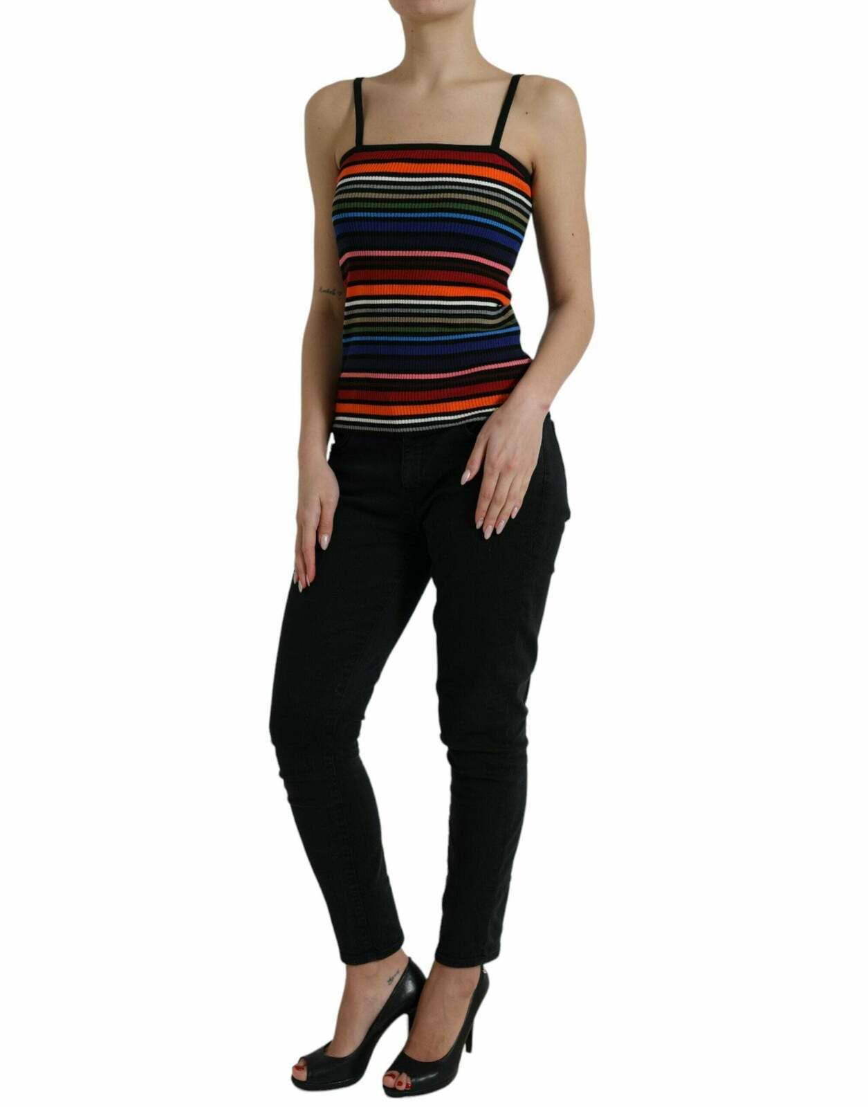 Multicolor Striped Knit Tank Top TSH84802 - Multicolor / 36 IT