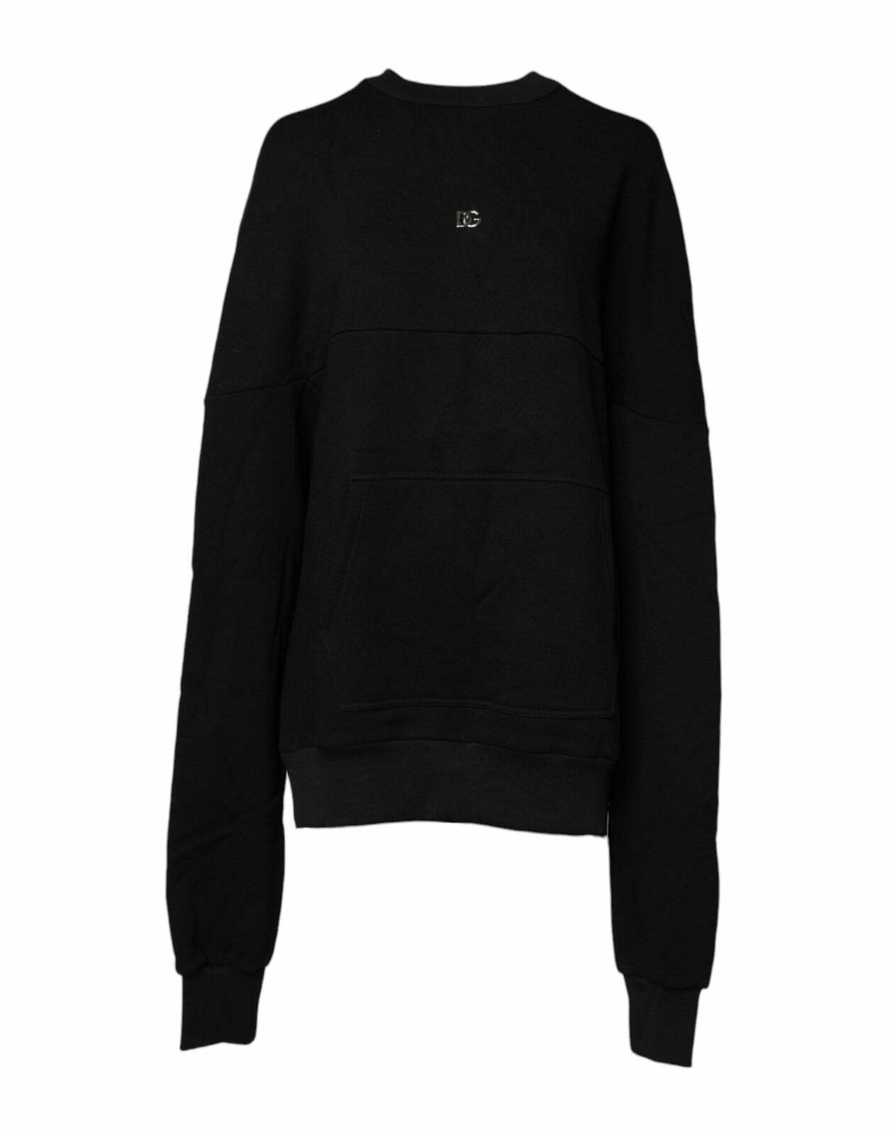 Oversized Knit Pullover Sweatshirt - Black / IT38 | XS