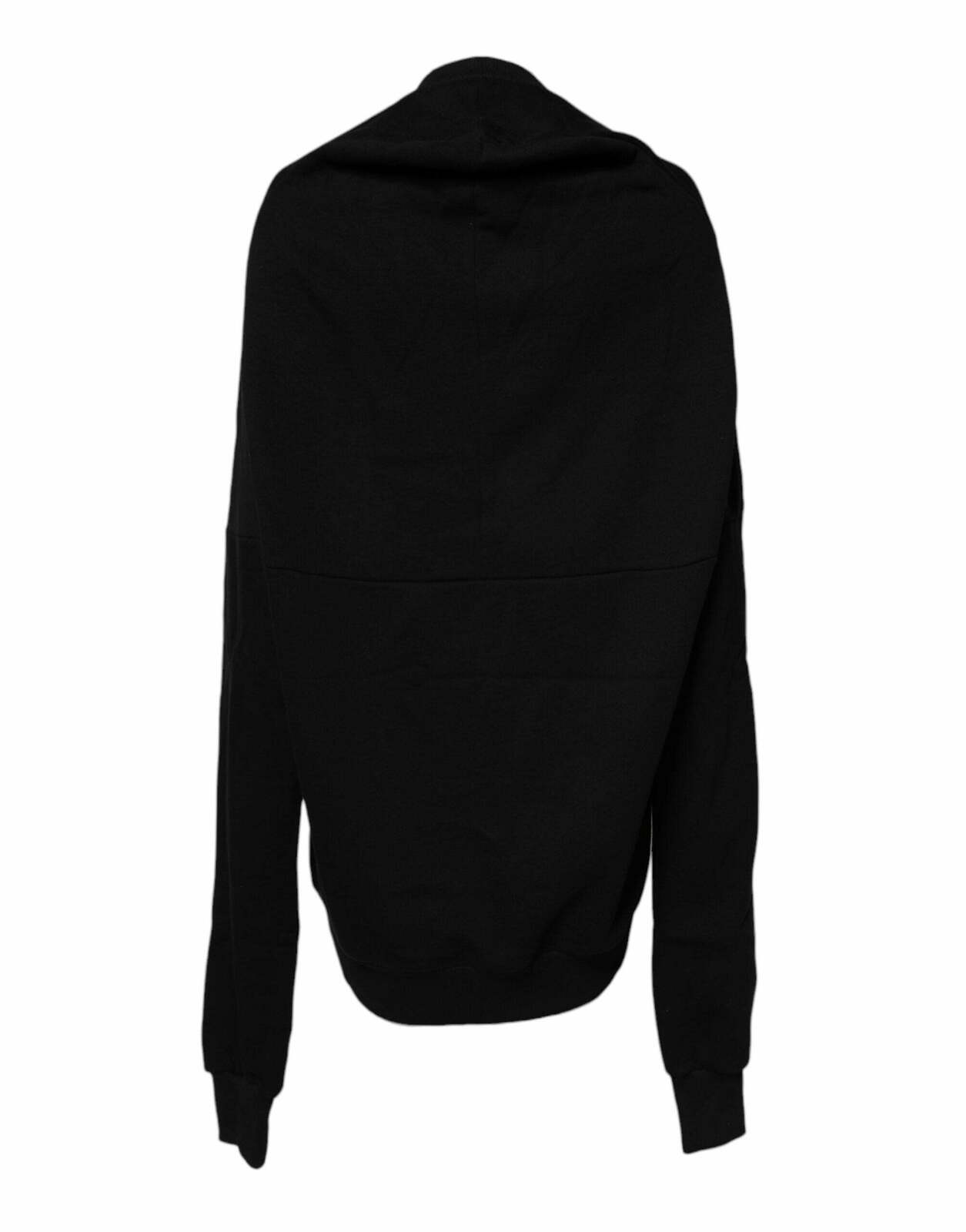 Oversized Knit Pullover Sweatshirt - Black / IT38 | XS