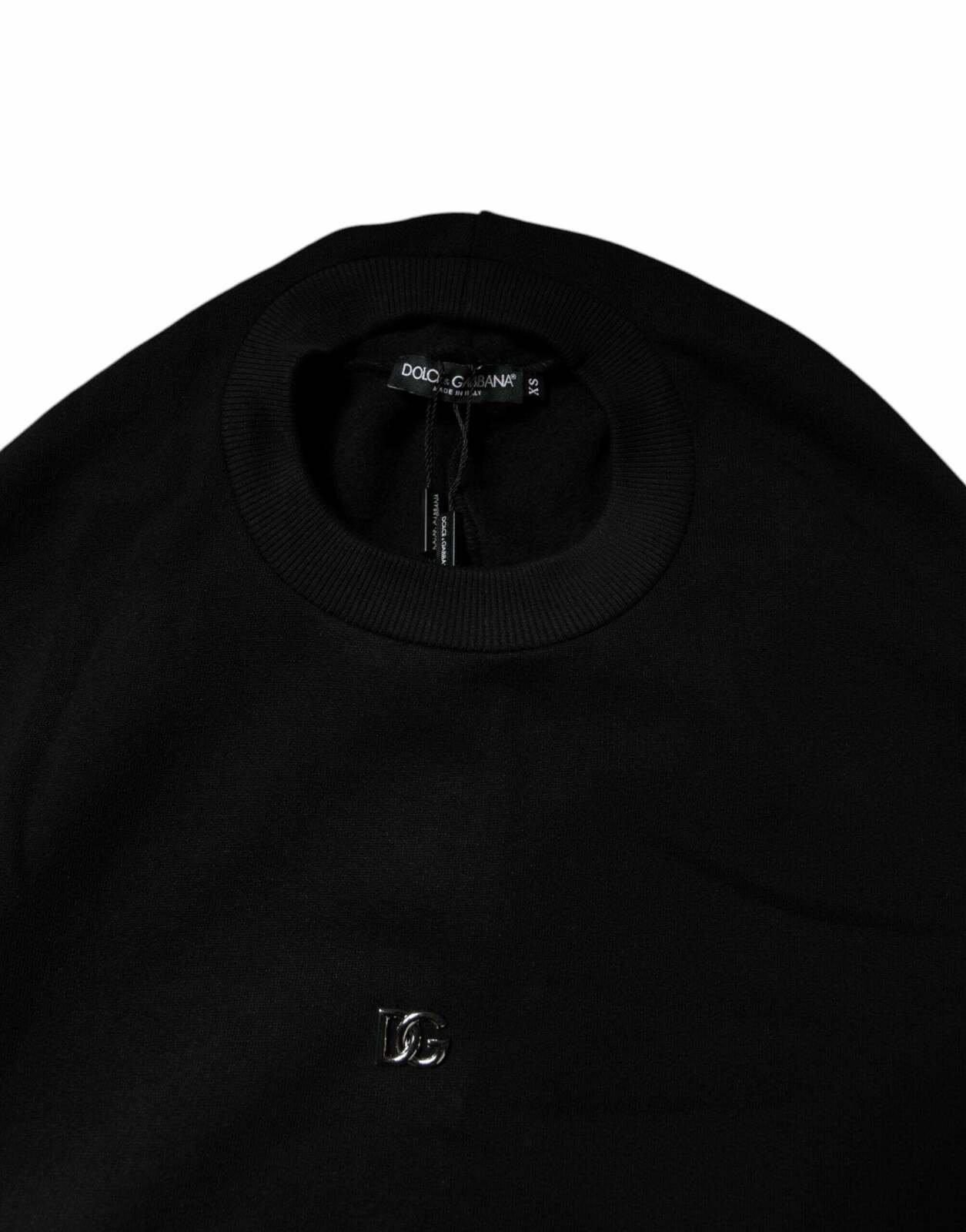 Oversized Knit Pullover Sweatshirt - Black / IT38 | XS