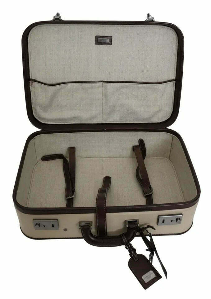 Dolce & Gabbana Vintage Leather Travel Suitcase - Beige / One Size