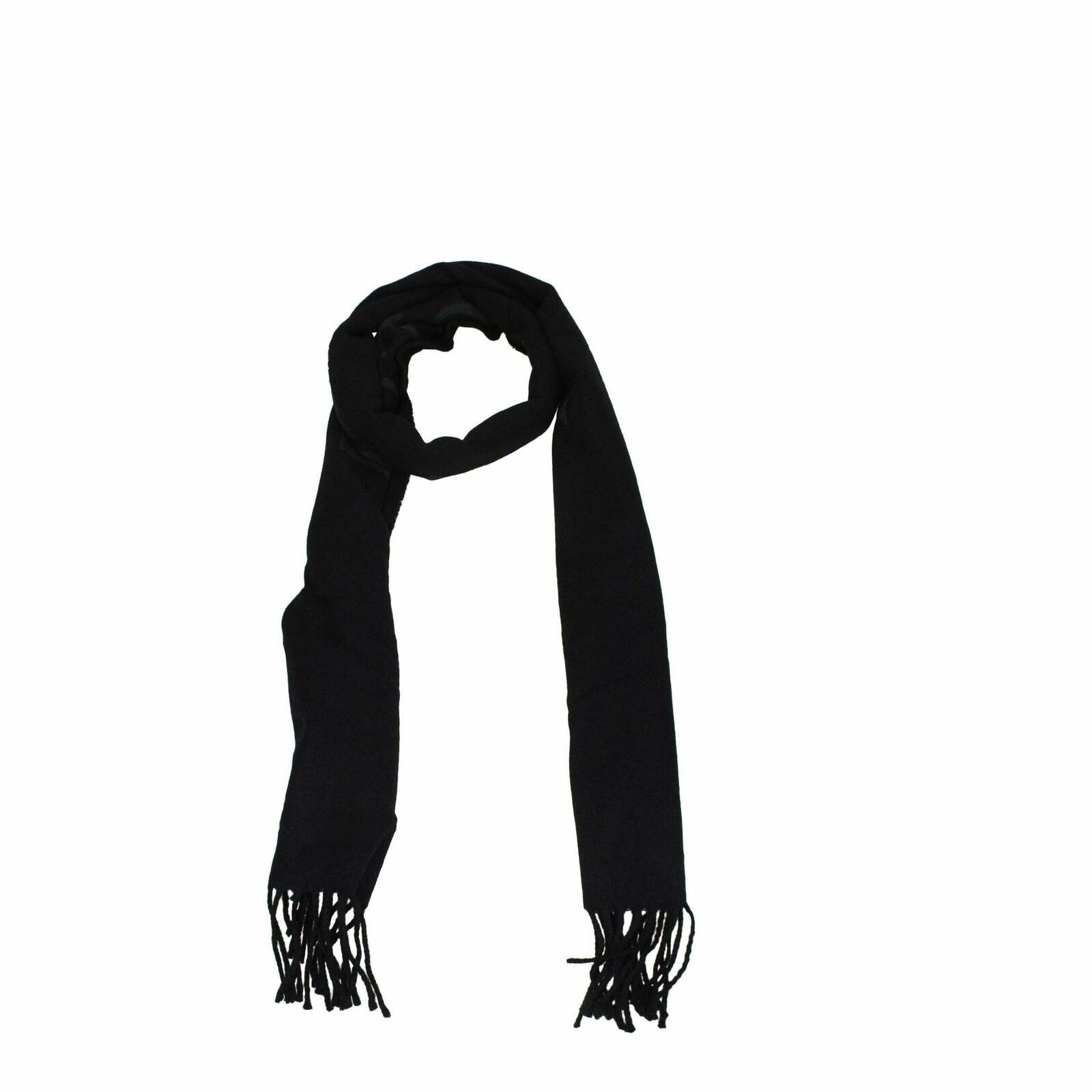 Cashmere Scarf with Fringes - Black / One Size
