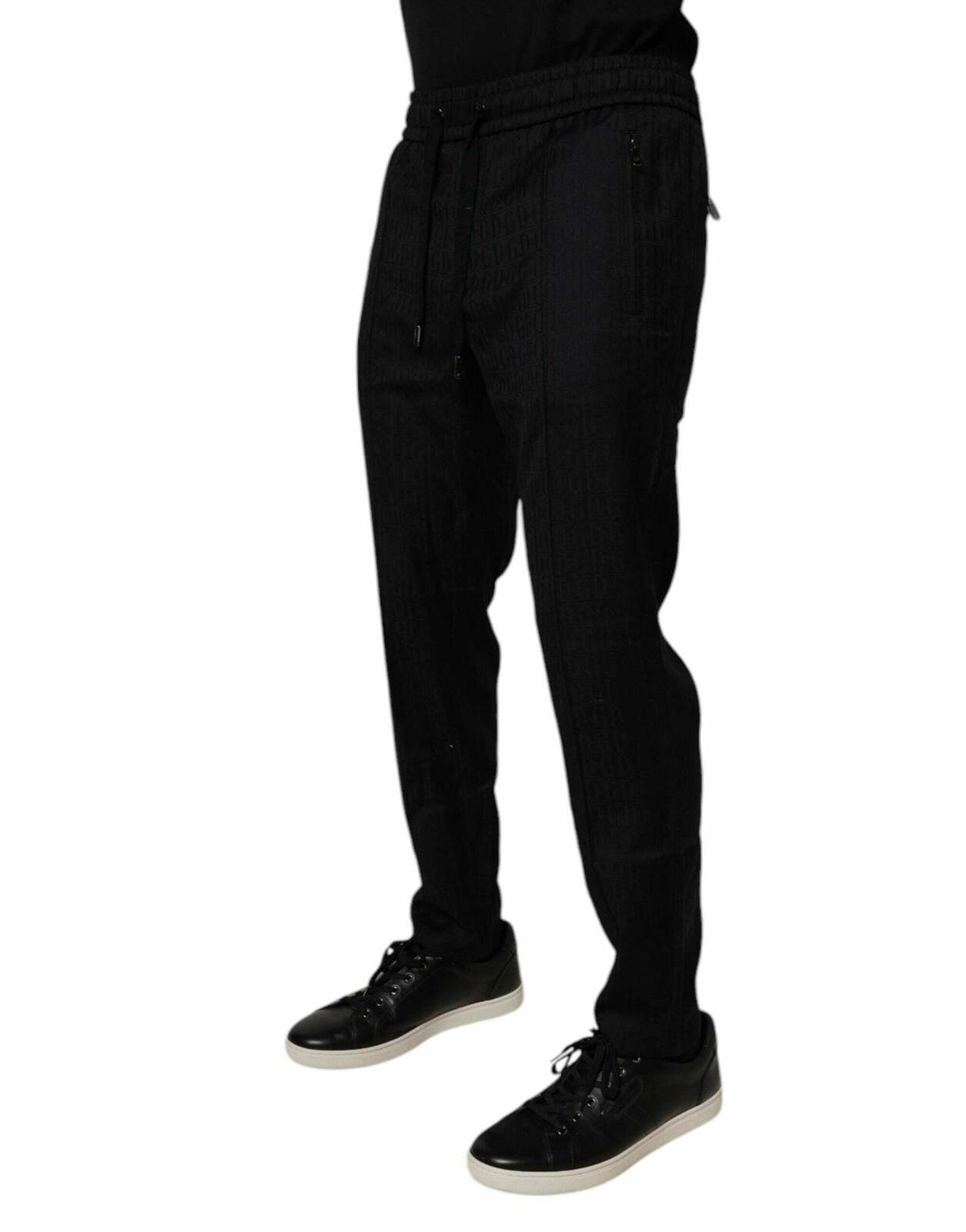 Structured Trousers Drawstring Waist - Black / IT48 | M