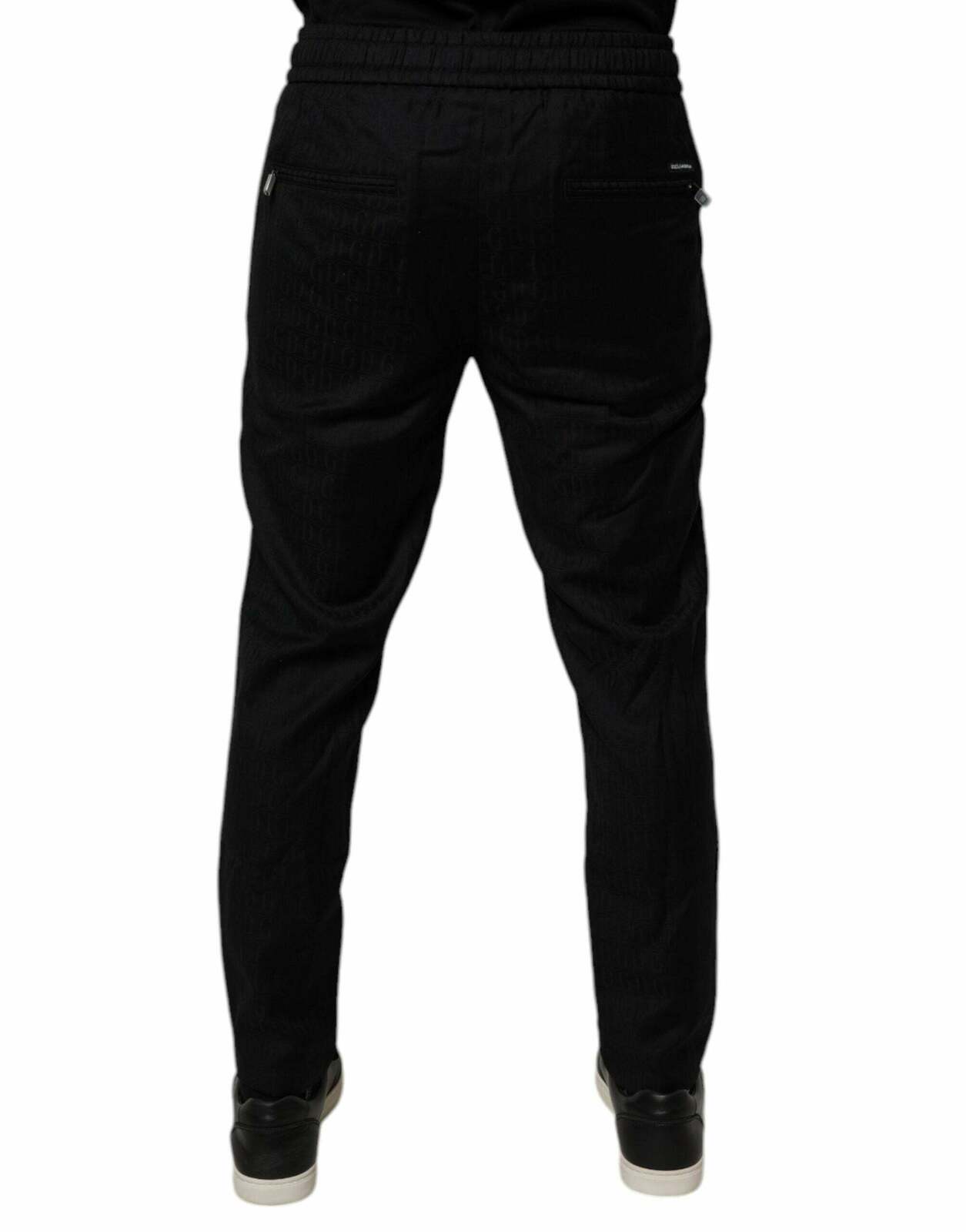 Structured Trousers Drawstring Waist - Black / IT48 | M