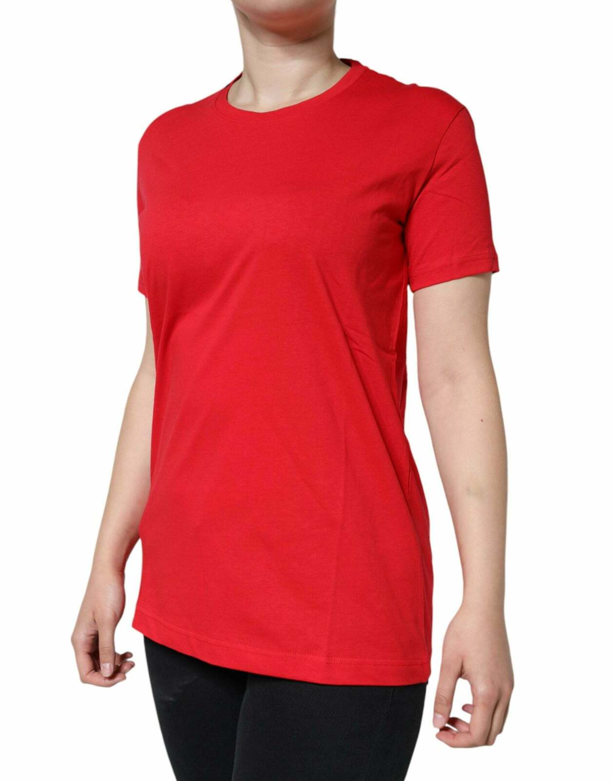 Dolce  Gabbana TSH86519 Red Cotton TShirt - Red / 46 IT