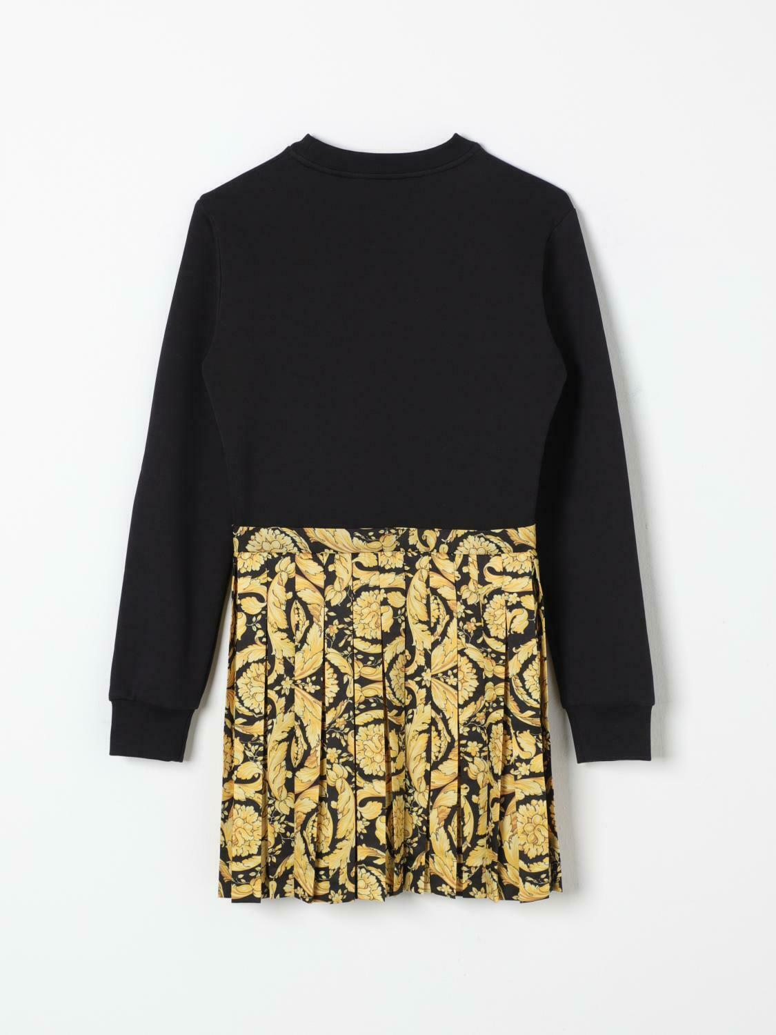 Pleated Skirt Dress Baroque Print - Multicolor / 14 EU