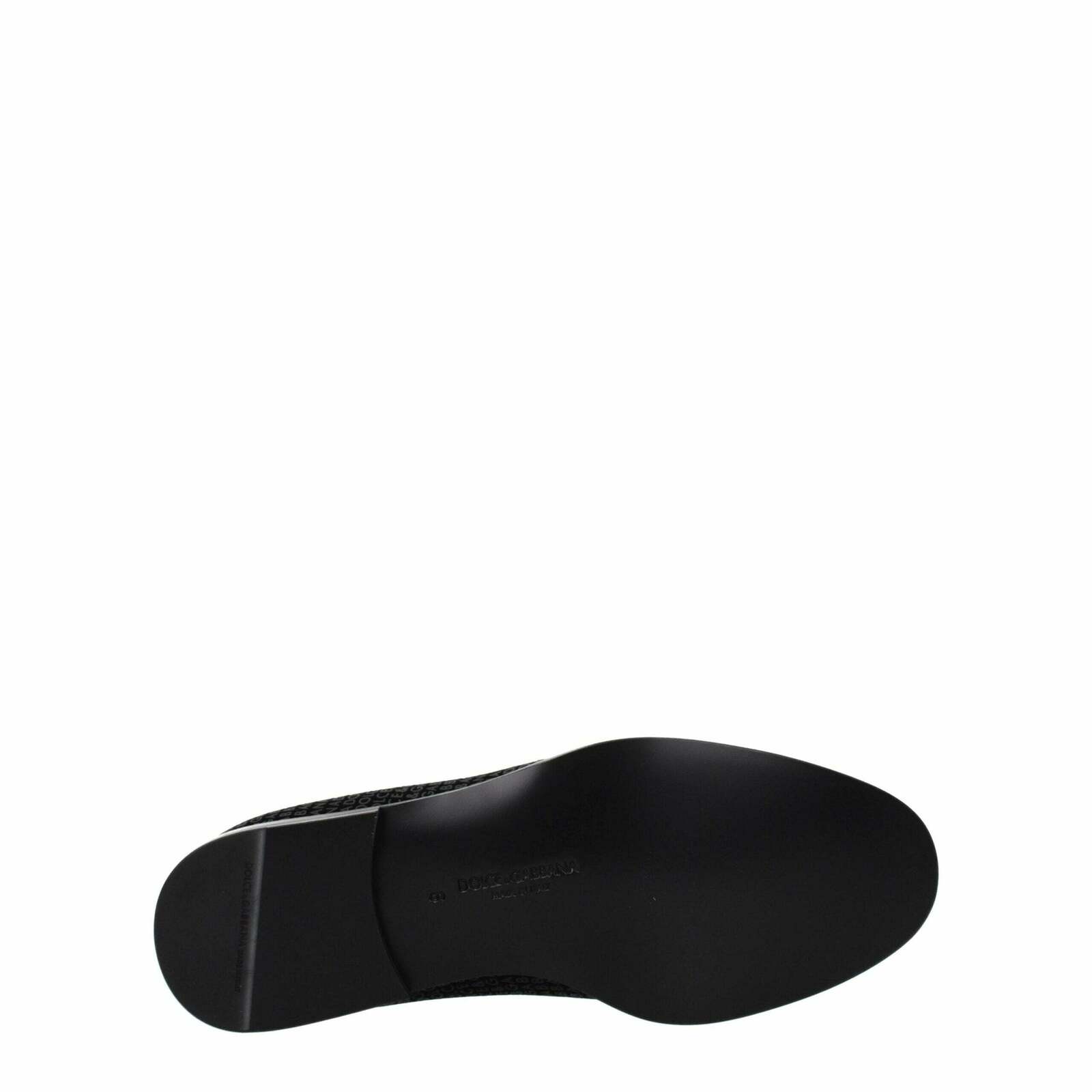 Velvet Slip-On Loafer with Logo and Leather Sole - Black / 42 EU