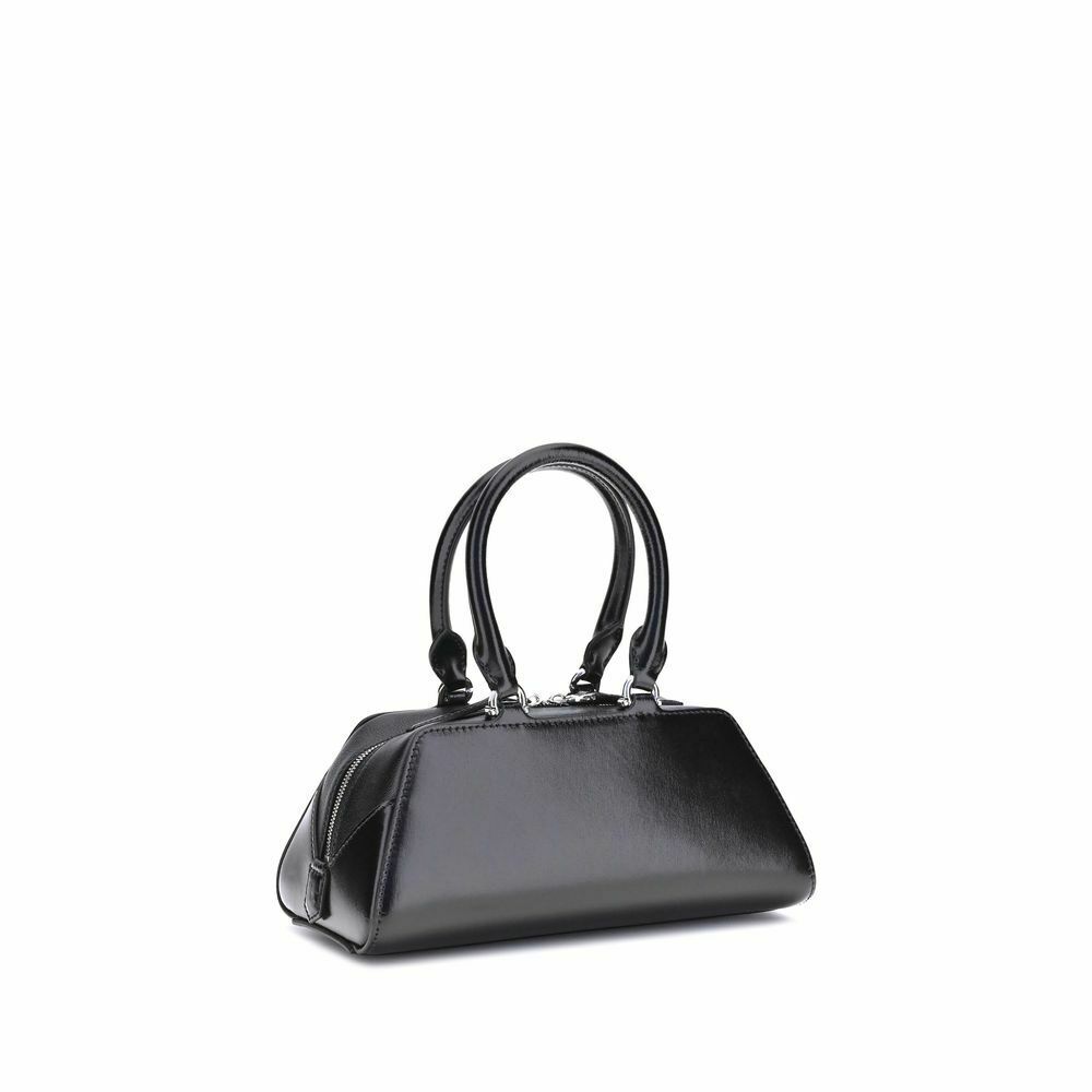 Antigona East-West Mini Handbag with Articulated Leather Handles - Black / One Size