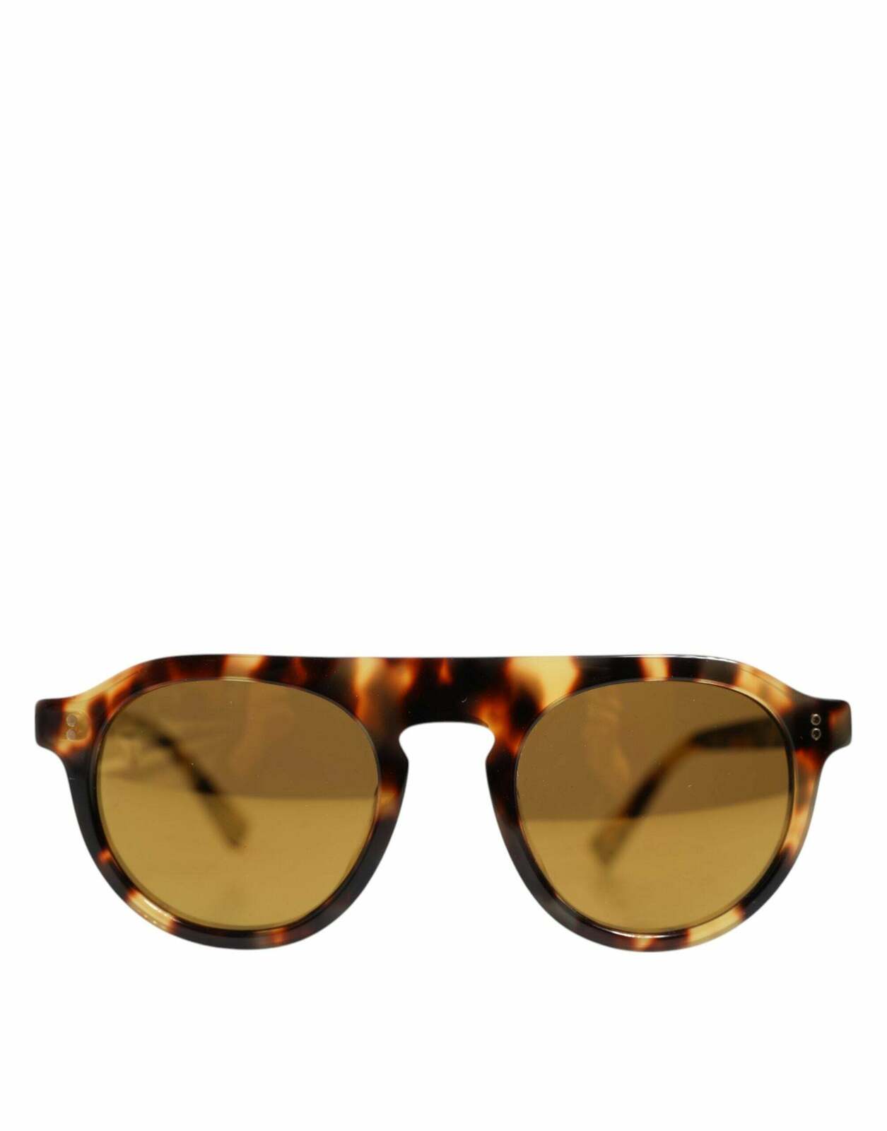 Round Leopard Print Acetate Sunglasses - Brown / One Size