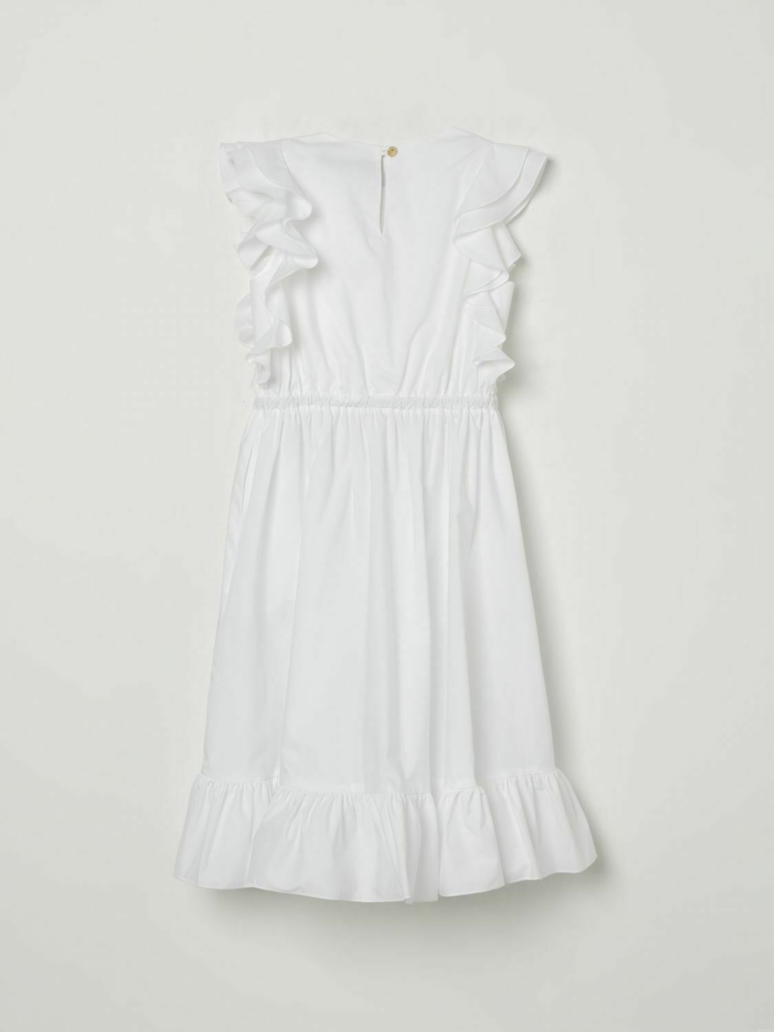 Girls Poplin Dress Ruffles Medusa - White / 10 IT