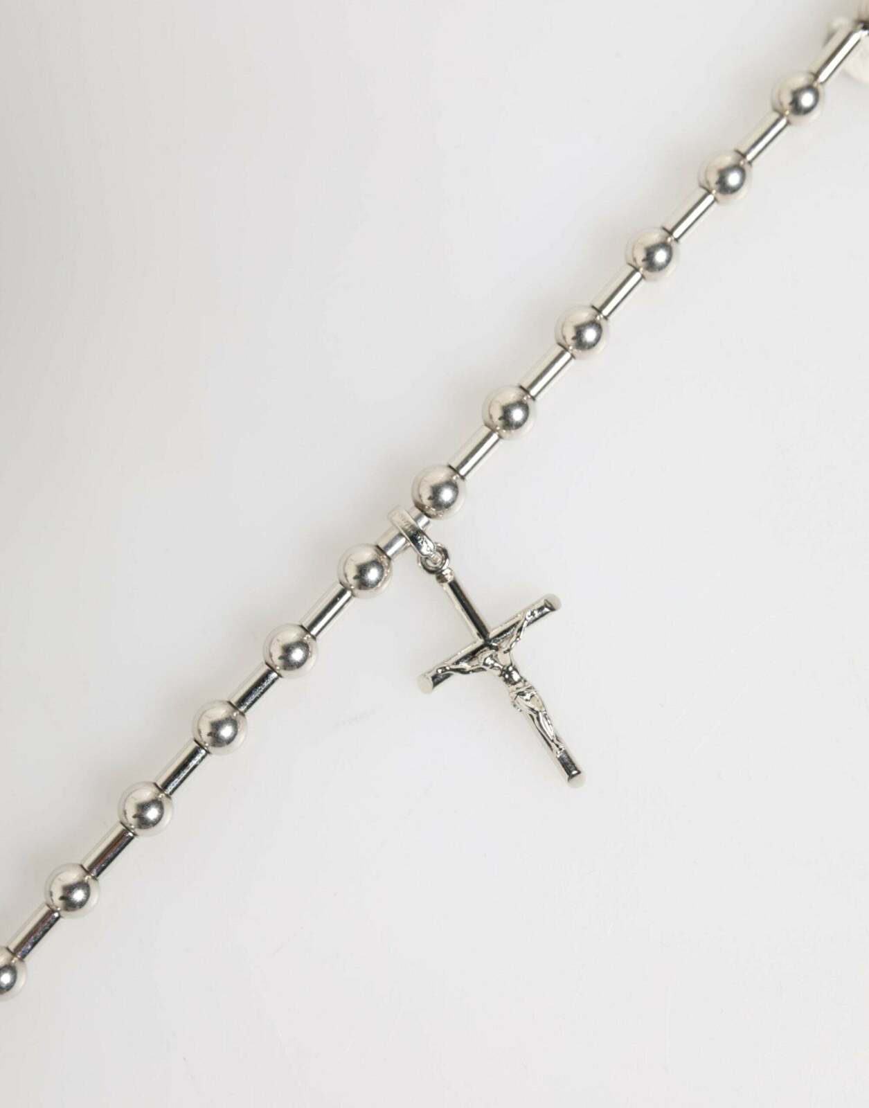 Tone Brass Chain Religious Cross Pendant Necklace - Silver / One Size