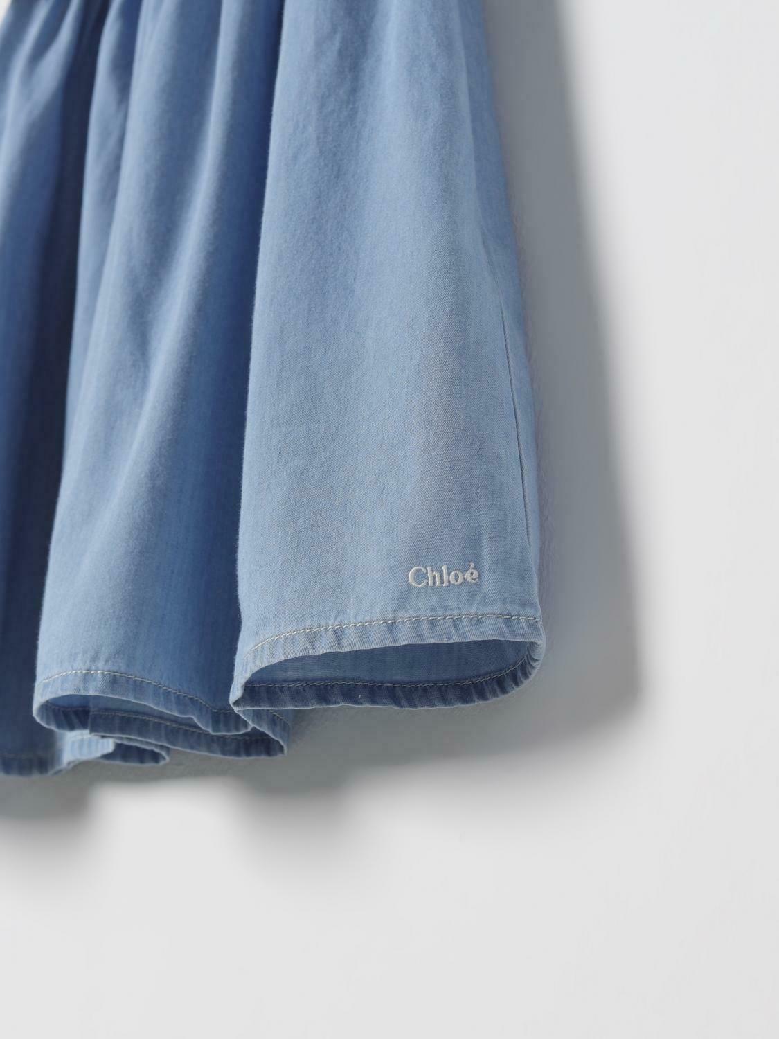 Denim Dress Cape Sleeves - Sky Blue / 10 IT