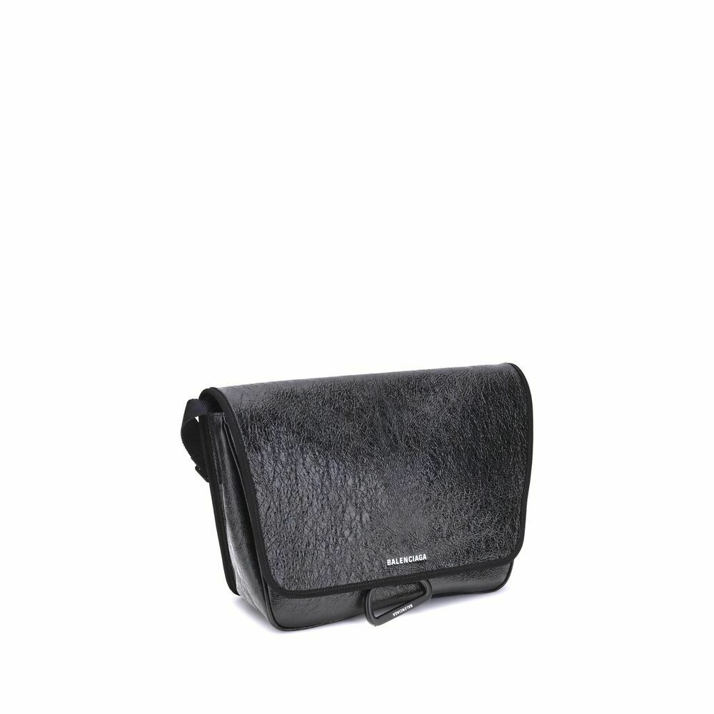 Explorer Shoulder Bag in Supple Lambskin with Multiple Pockets and Adjustable Strap - Black / One Size
