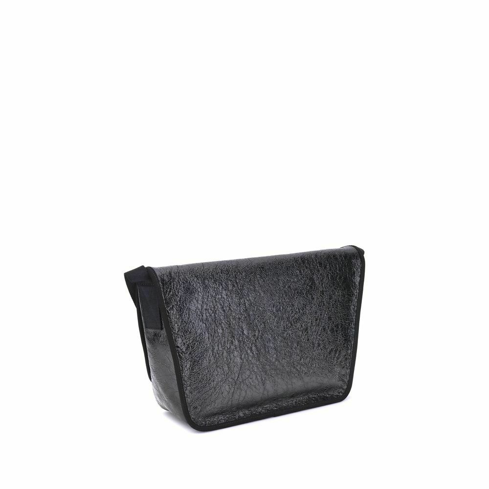 Explorer Shoulder Bag in Supple Lambskin with Multiple Pockets and Adjustable Strap - Black / One Size