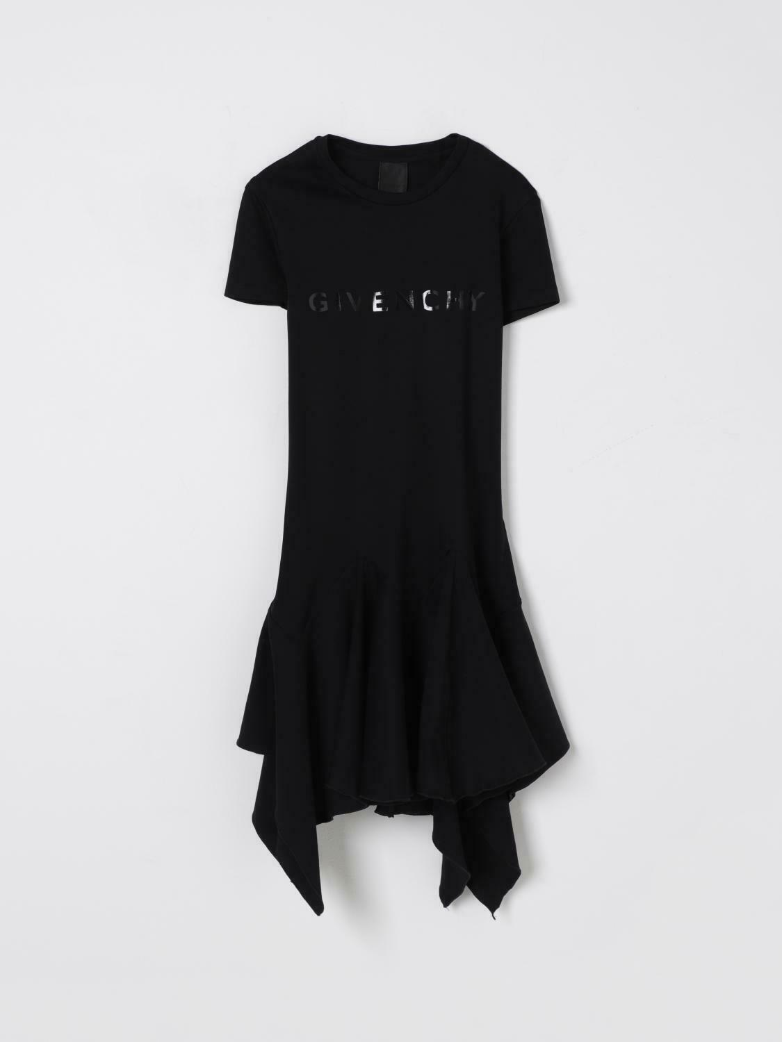Asymmetrical Hem TShirt Dress - Black / 6 EU