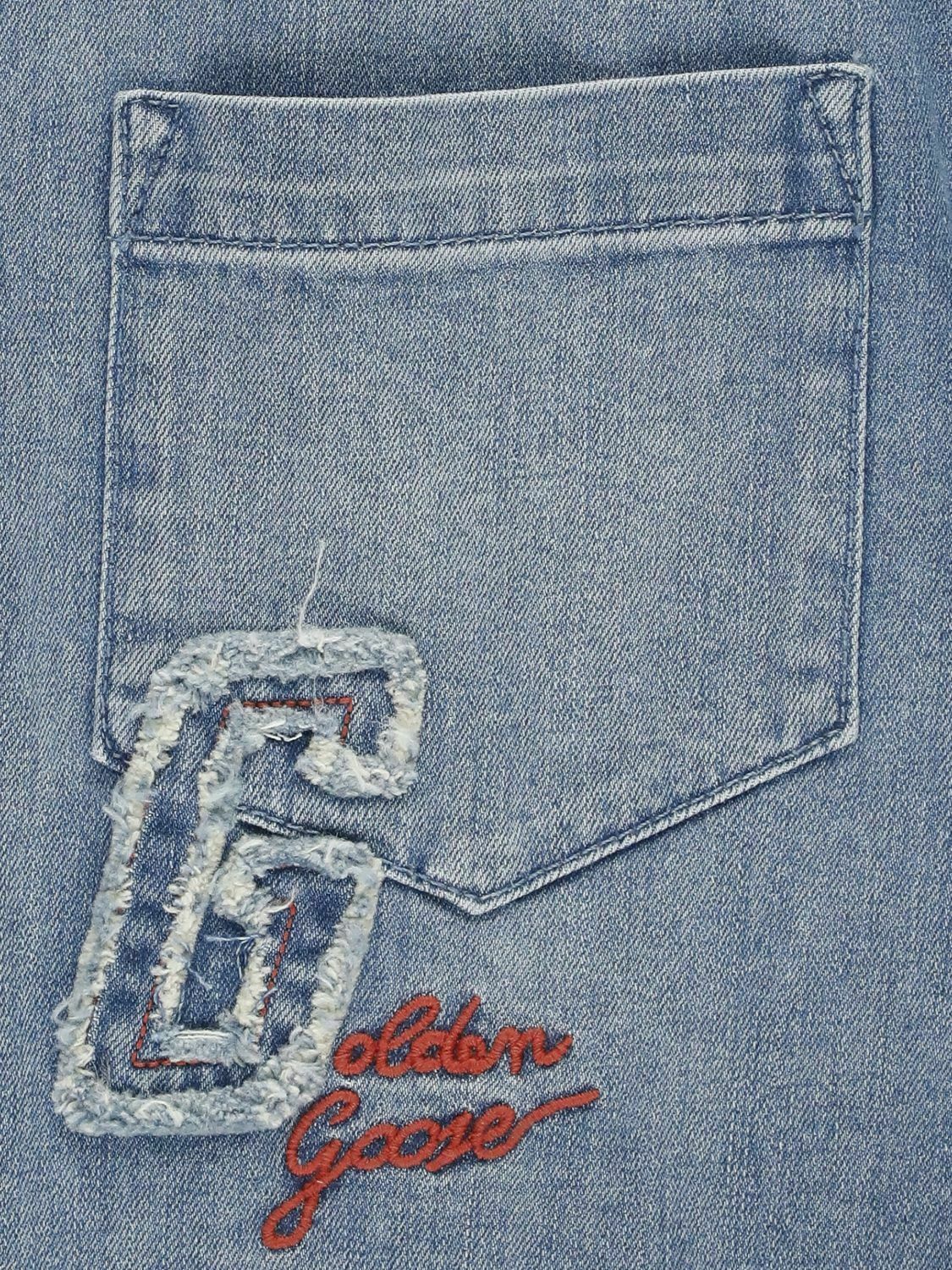 Denim Shirt Dress Tie Waist - Blue / 12 EU