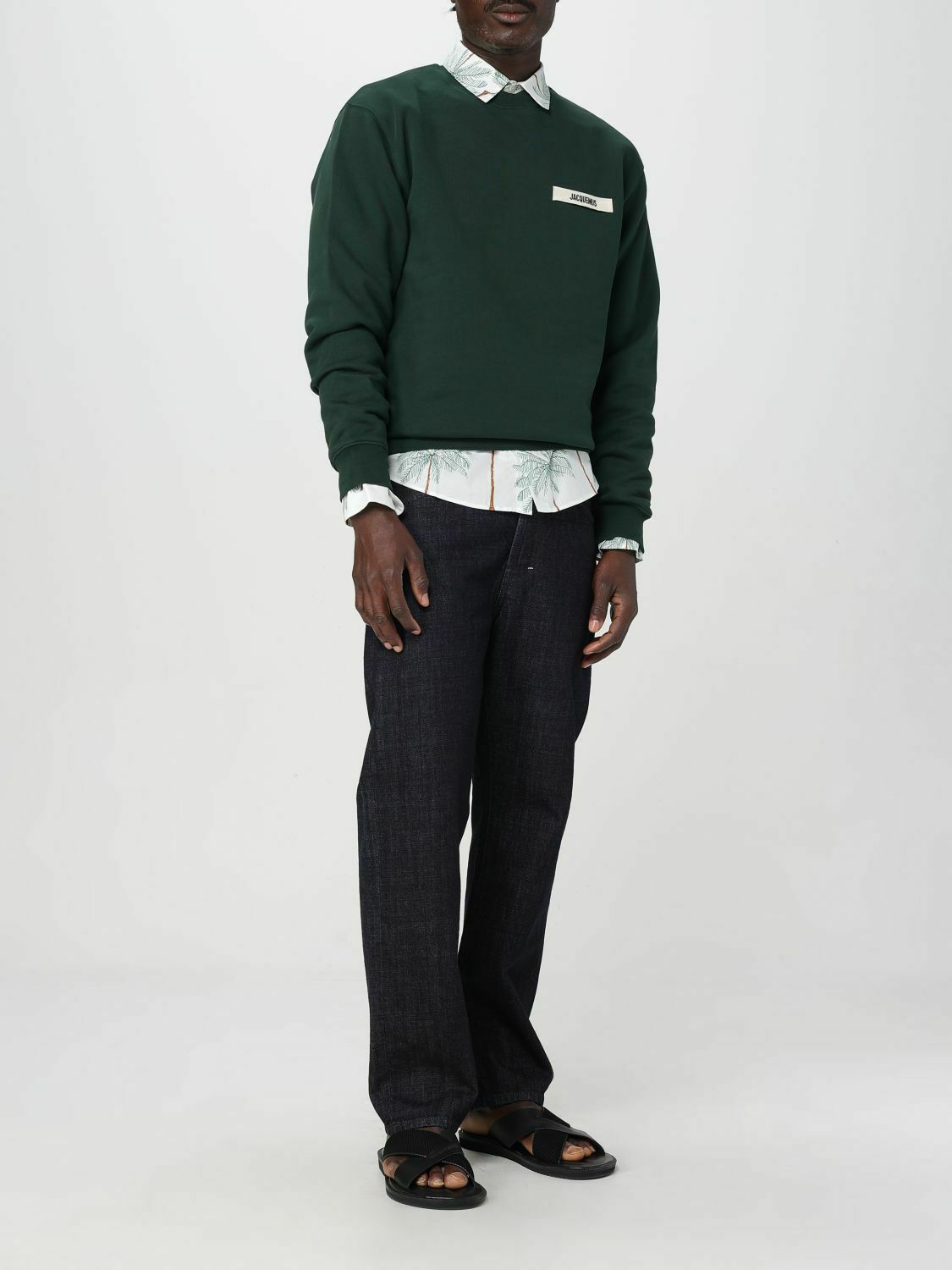 Palm Tree Print Shirt Long Sleeve - White / 46 IT