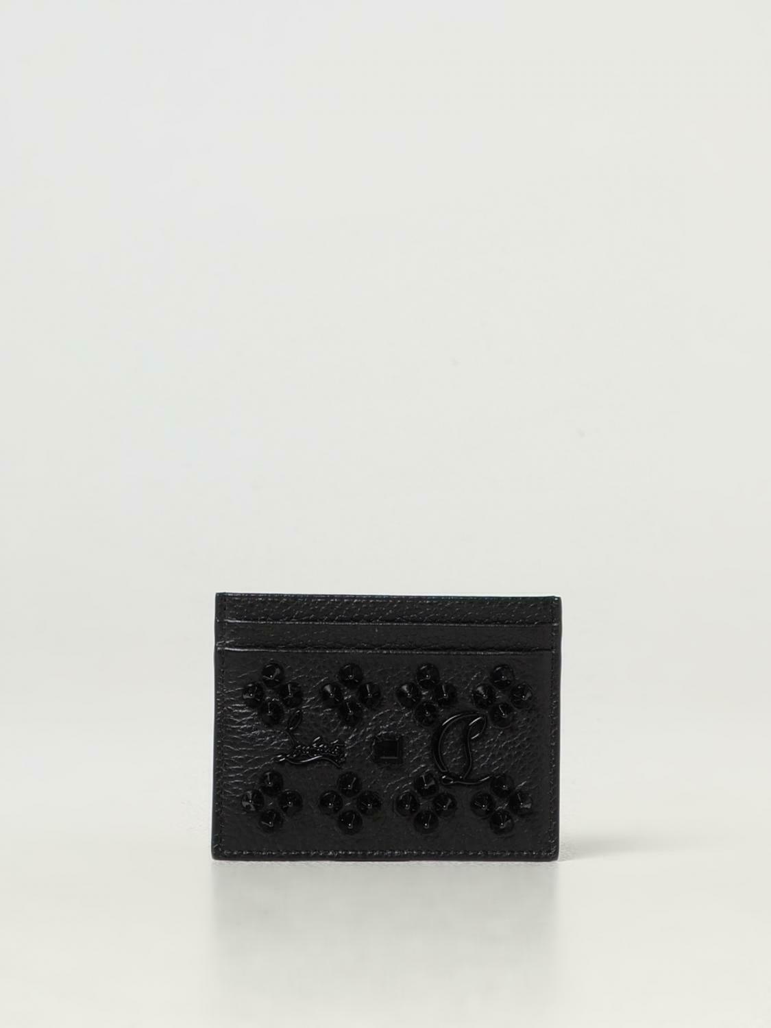 Card Holder Leather Spikes - Black / U EU