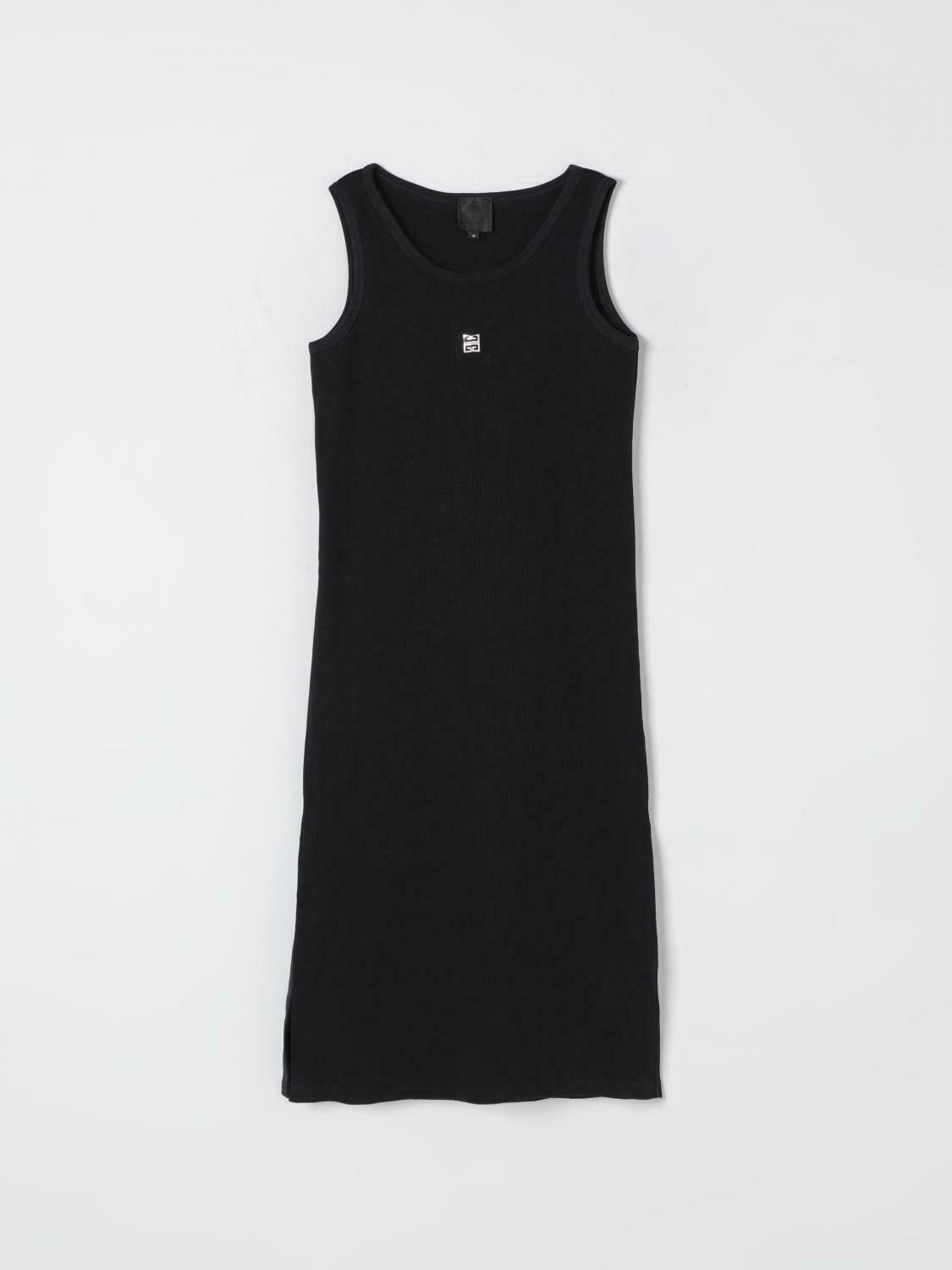 Ribbed Knit Midi Tank Dress - Black / 12 EU