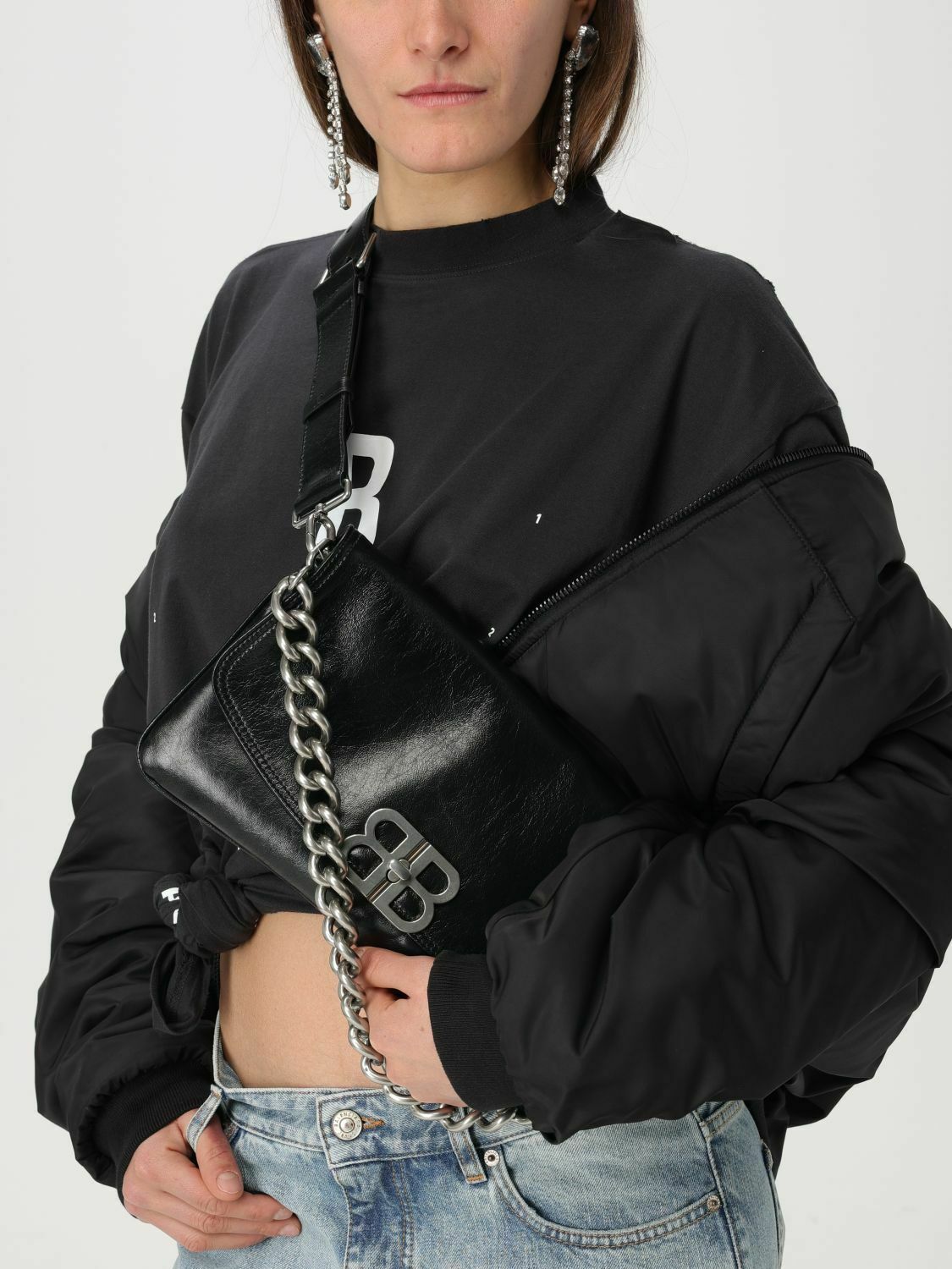 Hourglass Chain Wallet Bag - Black / U EU