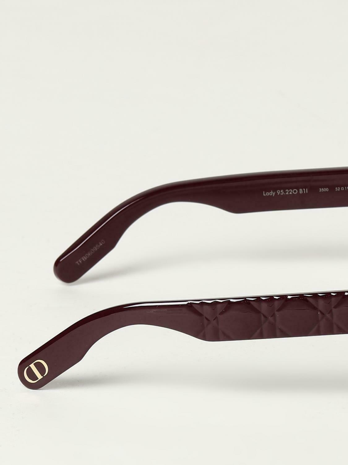 Cat Eye Glasses Quilted Temples - Burgundy / 52 IT