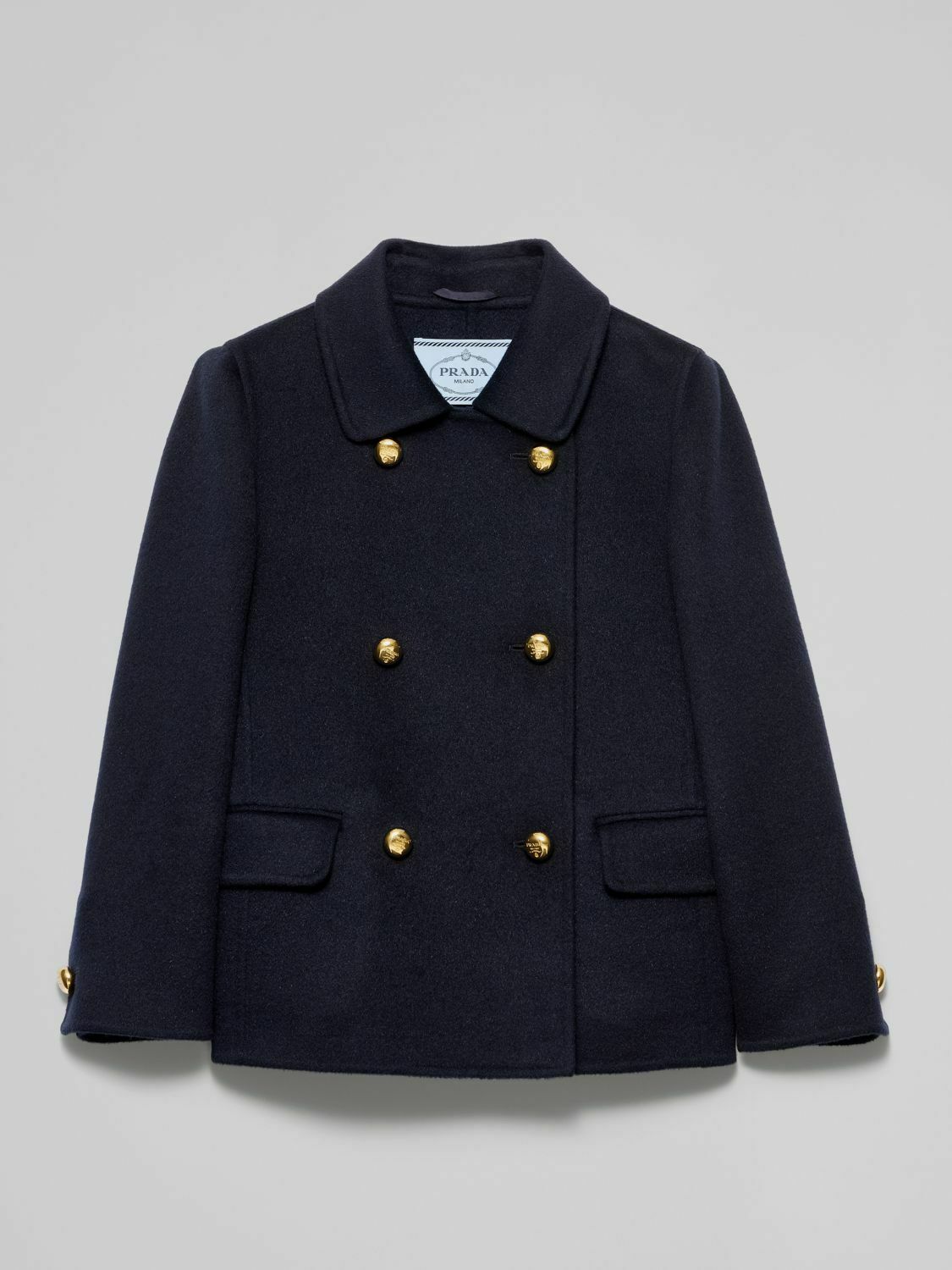 Double Breasted Wool Coat - Blue / 40 EU