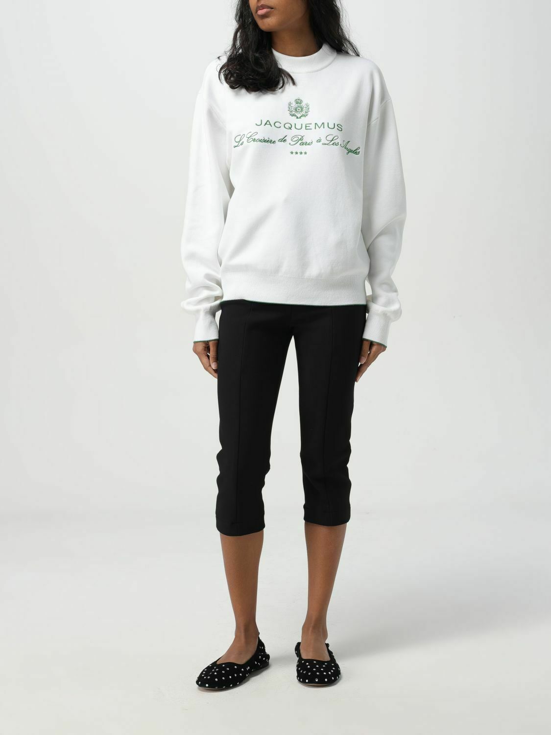 Camille Cropped Trousers HighWaisted - Black / 38 IT