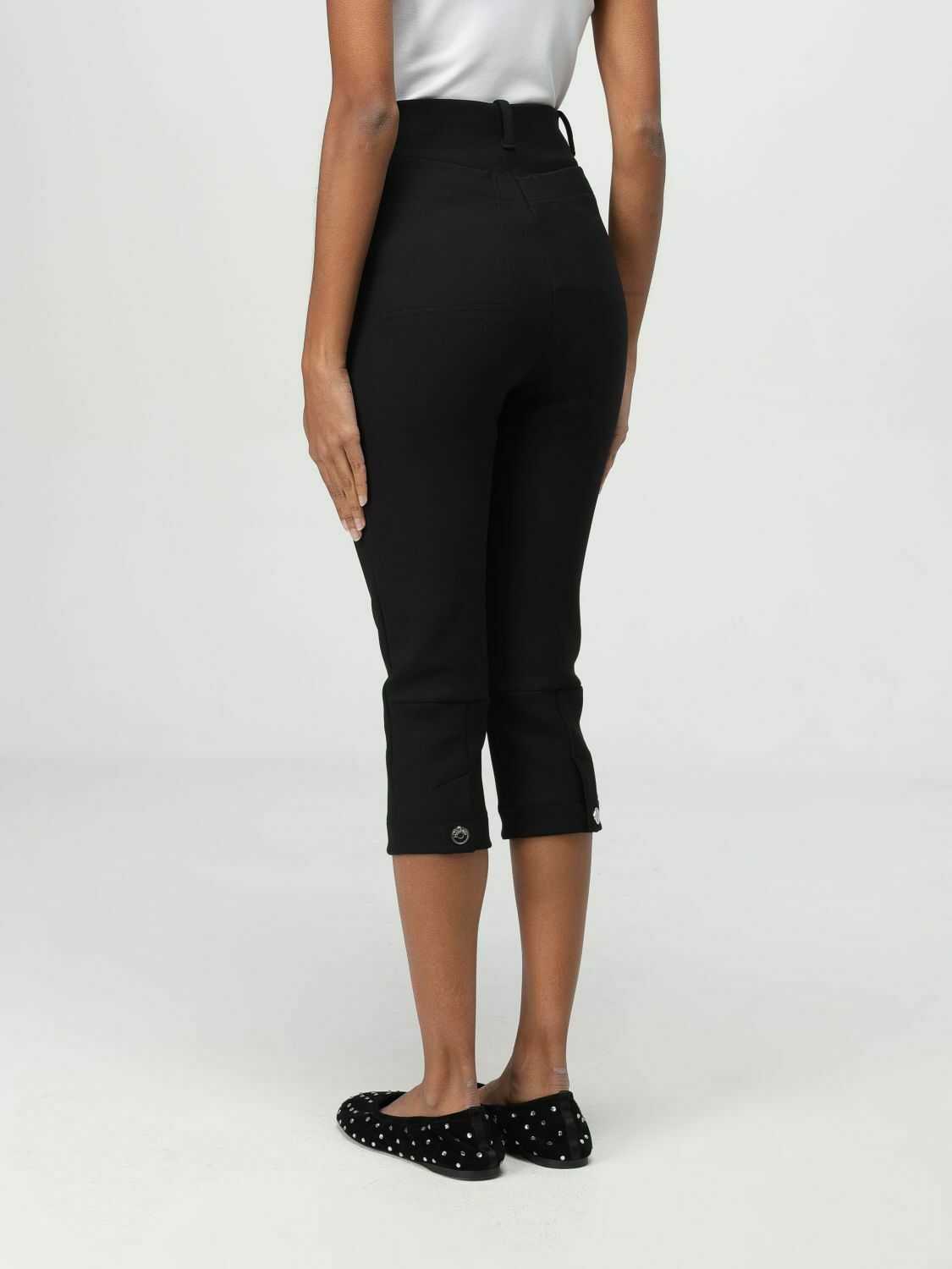Camille Cropped Trousers HighWaisted - Black / 38 IT