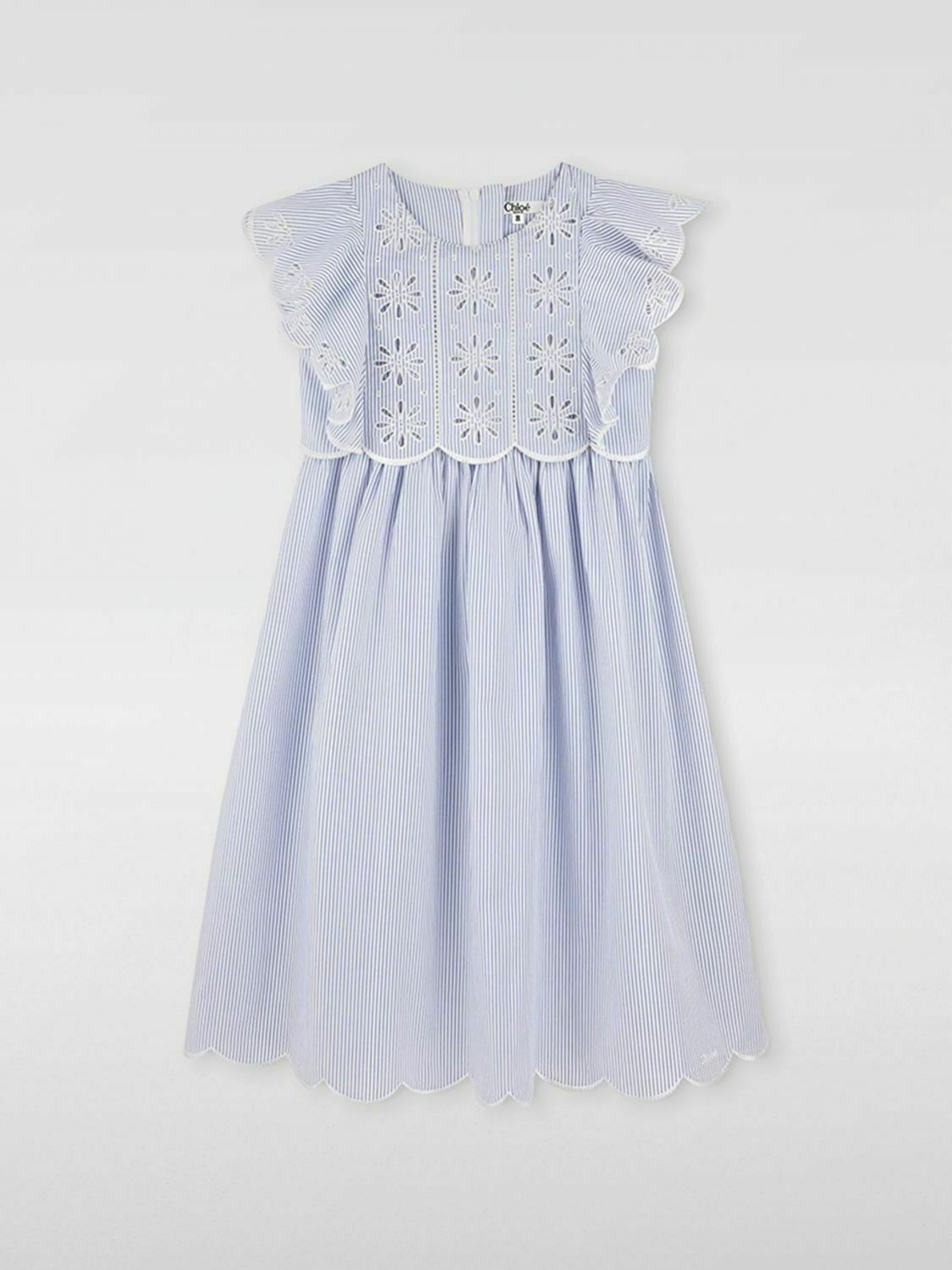 Eyelet Embroidered Scalloped Dress - White / 10 IT