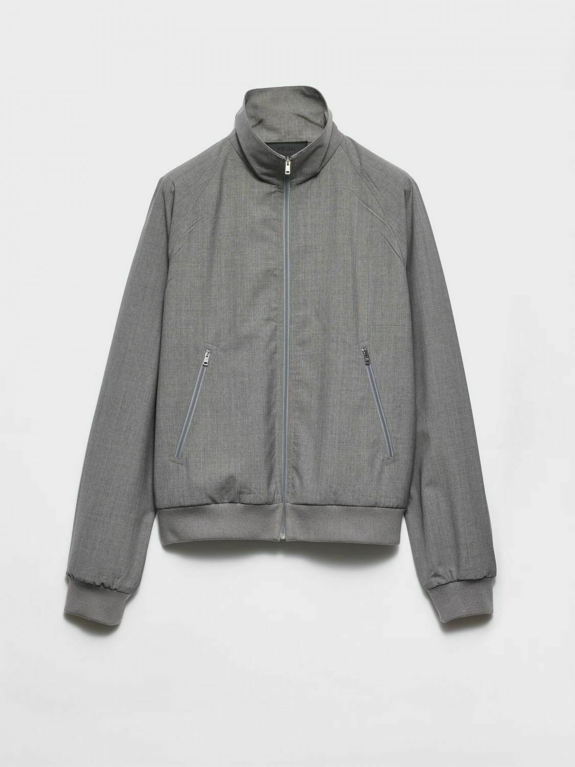 Lightweight Zip-Up Jacket with High Neck and Front Pockets - Grey / 46 IT