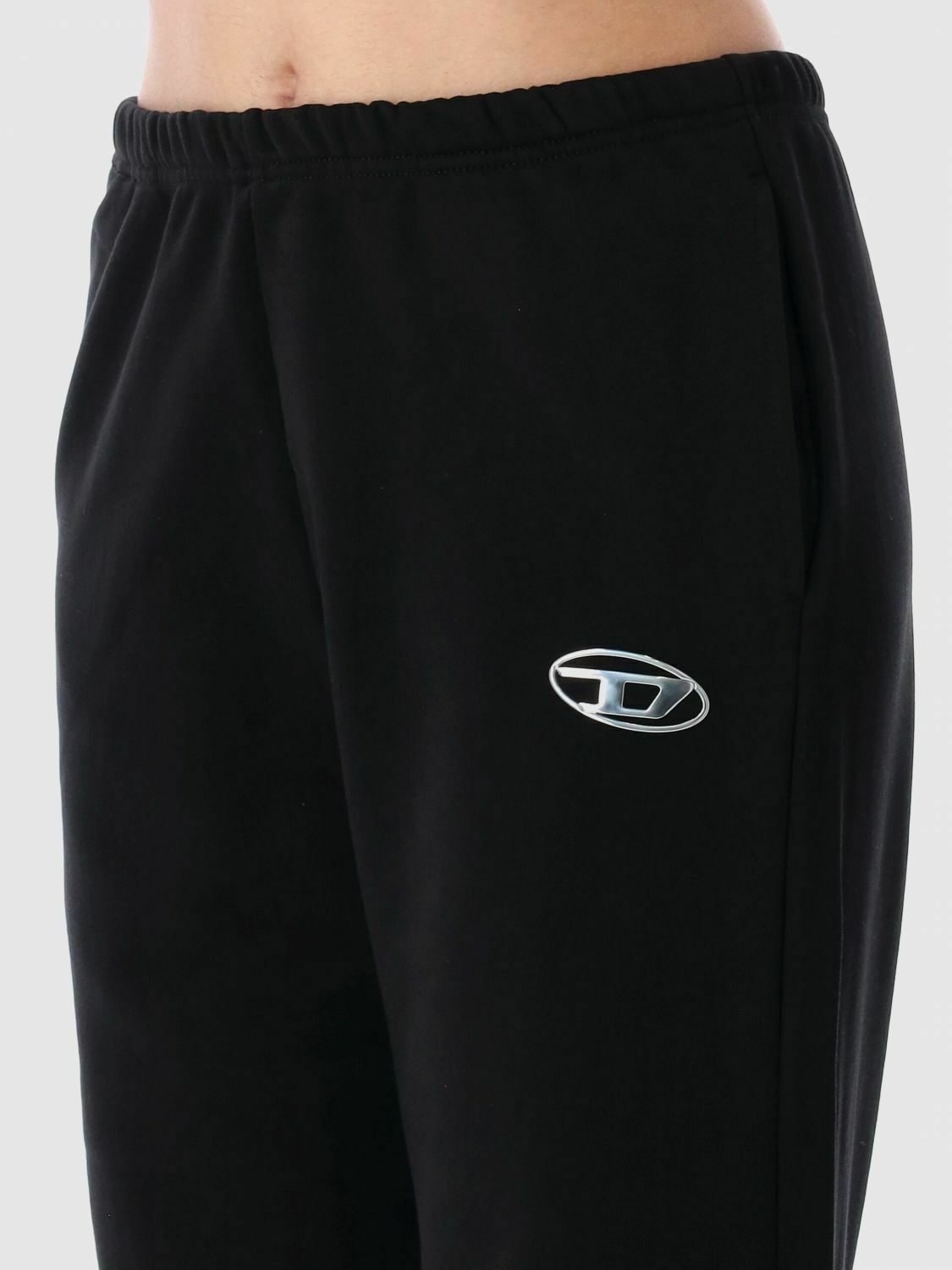 Relaxed-Fit Elevated Casual Lounge Pants with Drawstring Waistband and Embroidered Logo - Black / L EU