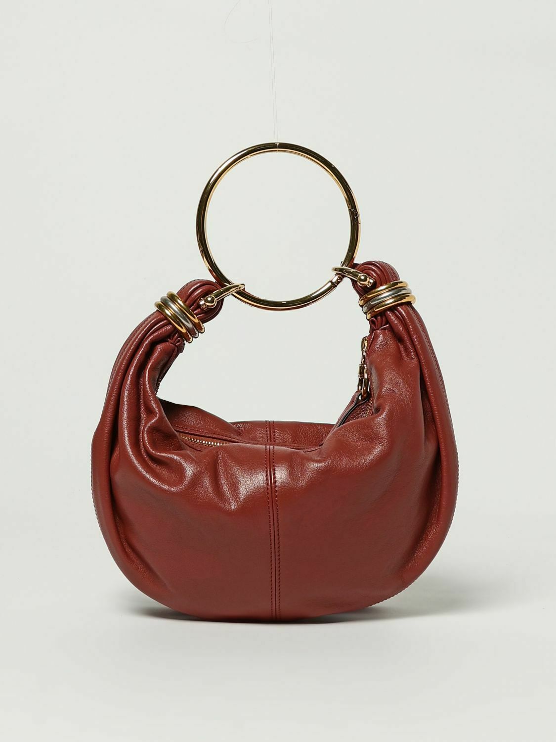 Hobo Bag with Ring Handle - Red / U EU