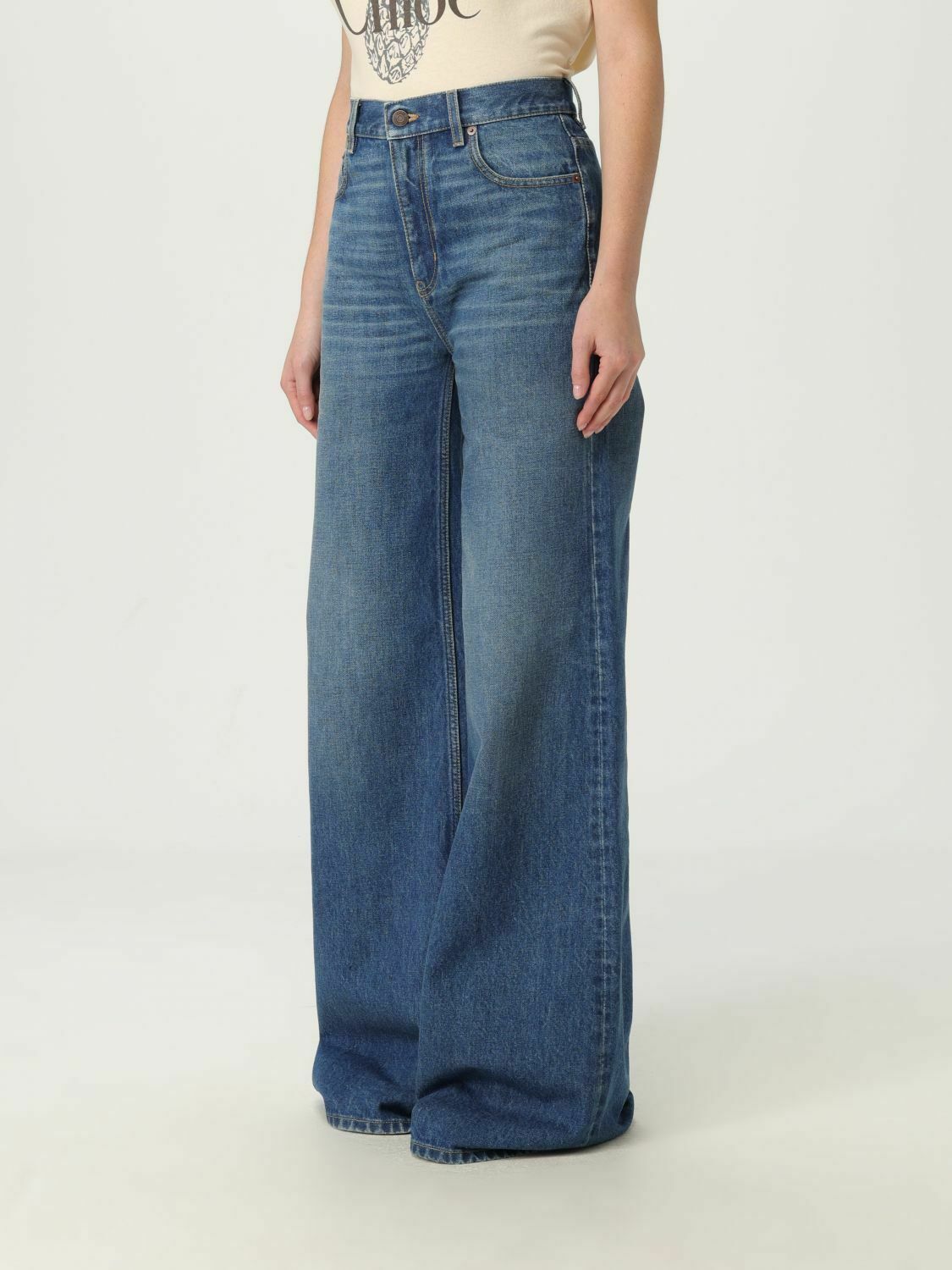 Wide Leg Jeans - Blue / 26 EU