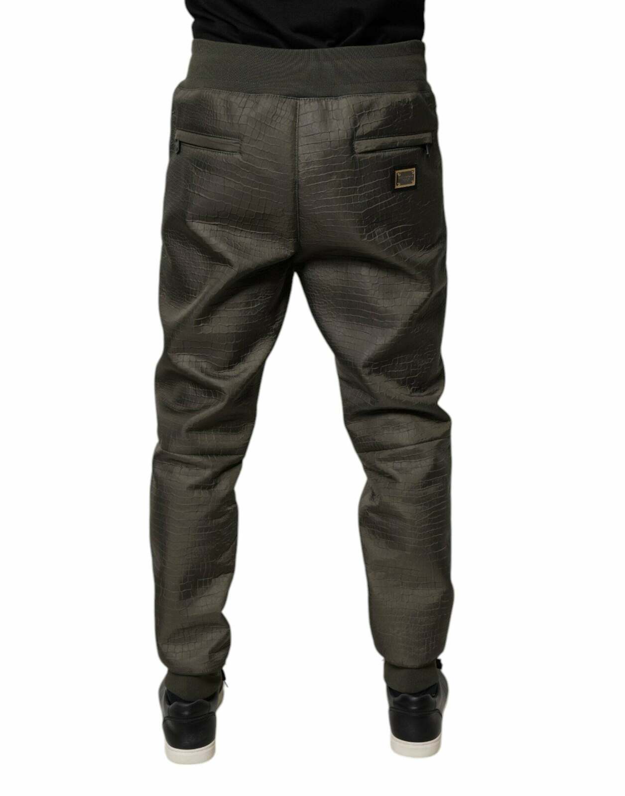 Lambskin Leather Jogger Sweatpants with Drawstring Closure - Brown / 50 IT