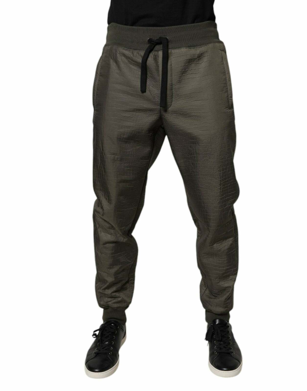 Lambskin Leather Jogger Sweatpants with Drawstring Closure - Brown / 50 IT